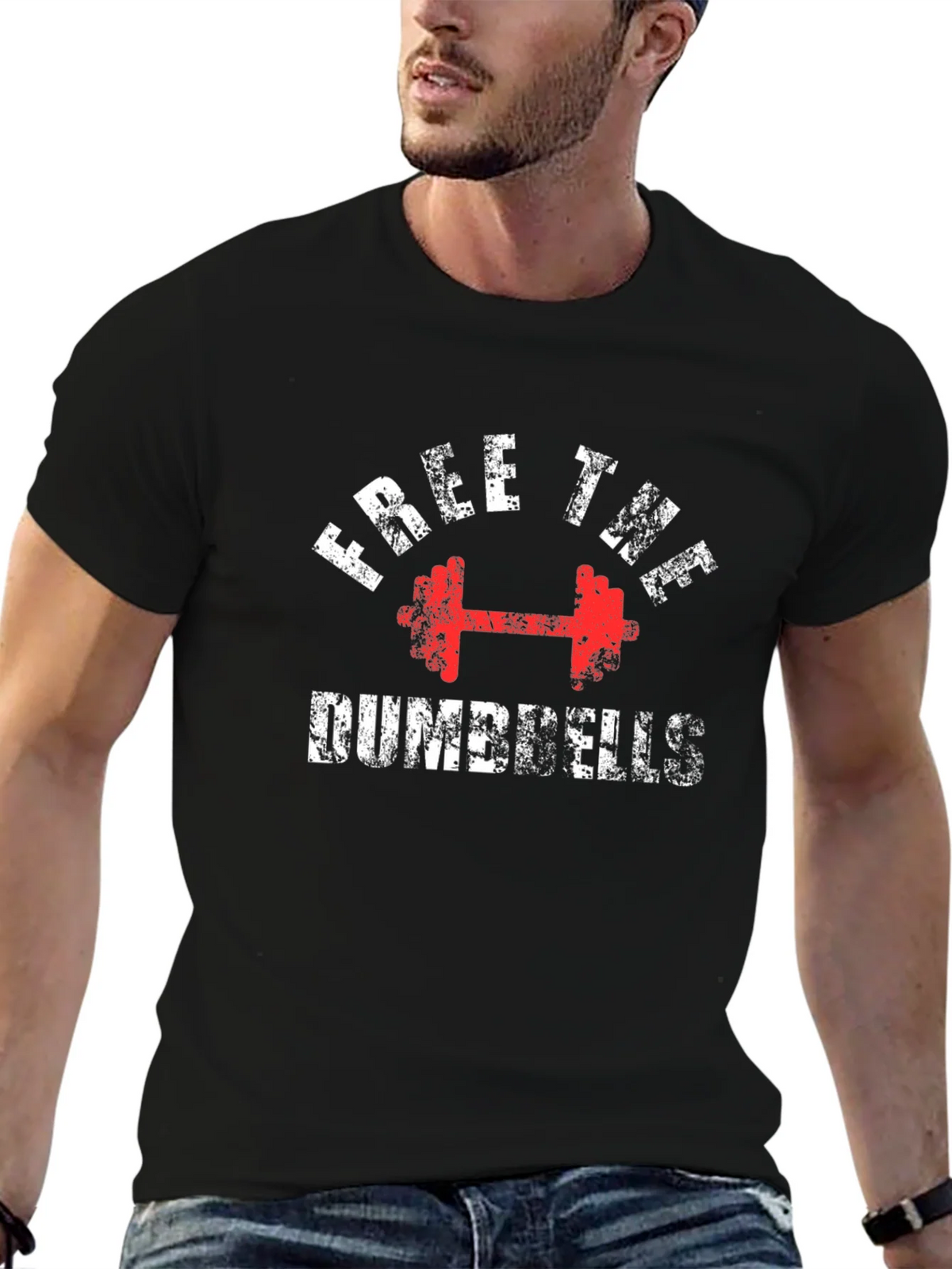 Free The Dumbbells Graphic Tee - Black product image 6
