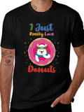 I Just Really Love Donuts Funny Graphic Tee product image 1