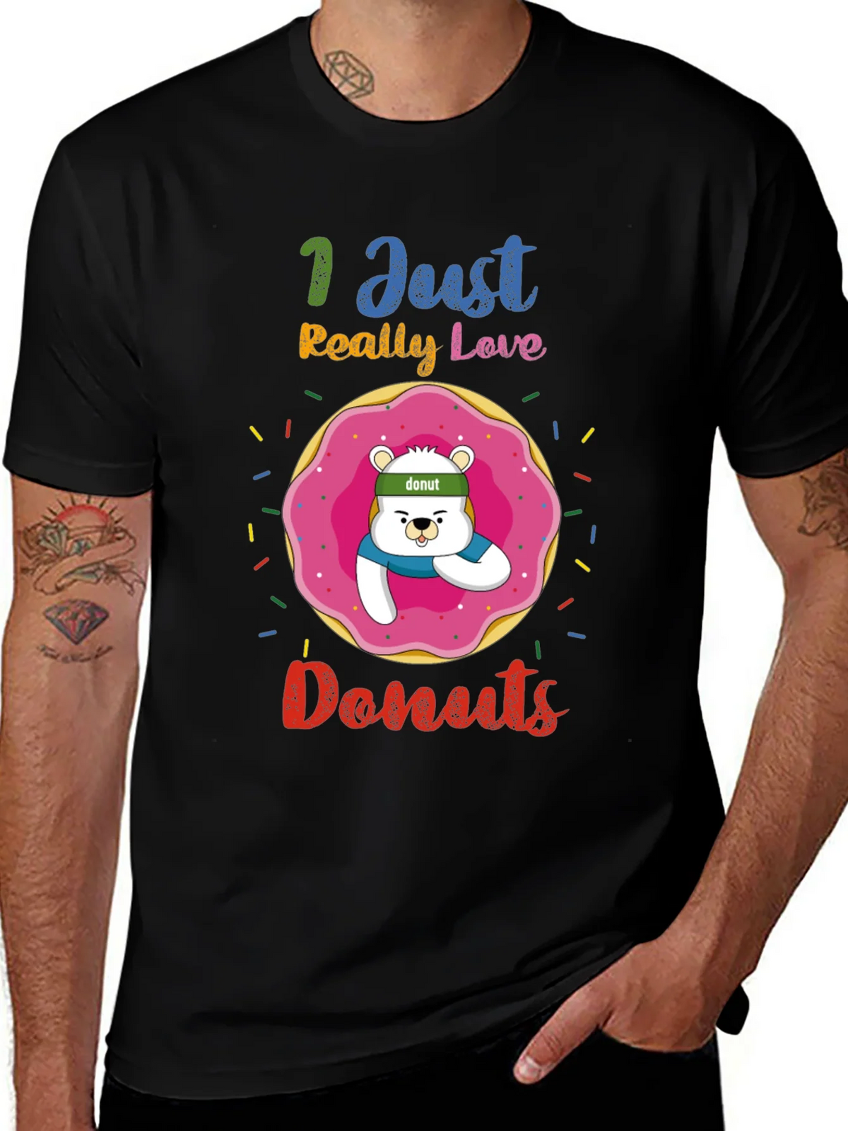 I Just Really Love Donuts Funny Graphic Tee product image 1