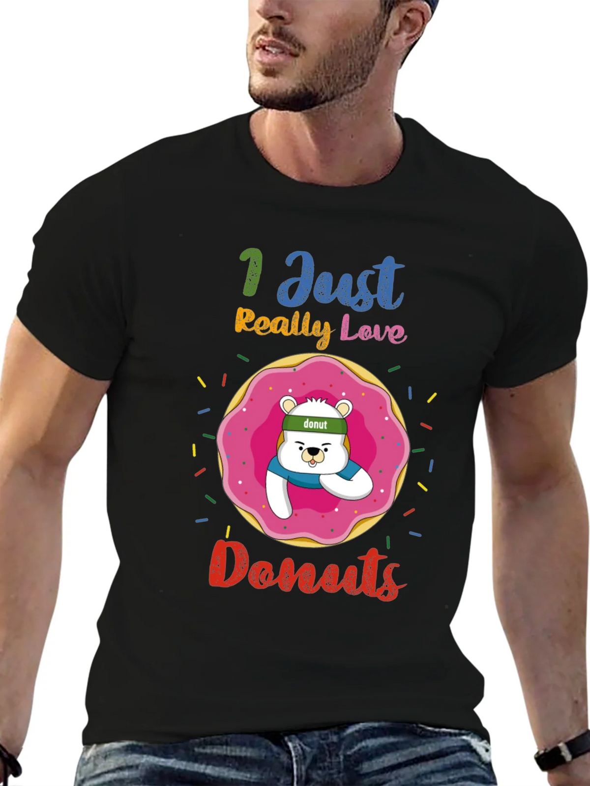 I Just Really Love Donuts Funny Graphic Tee product image 6