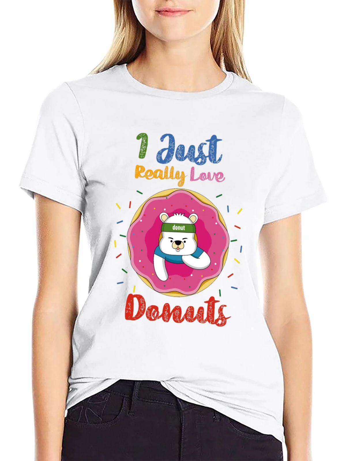I Just Really Love Donuts Funny Graphic Tee product image 8