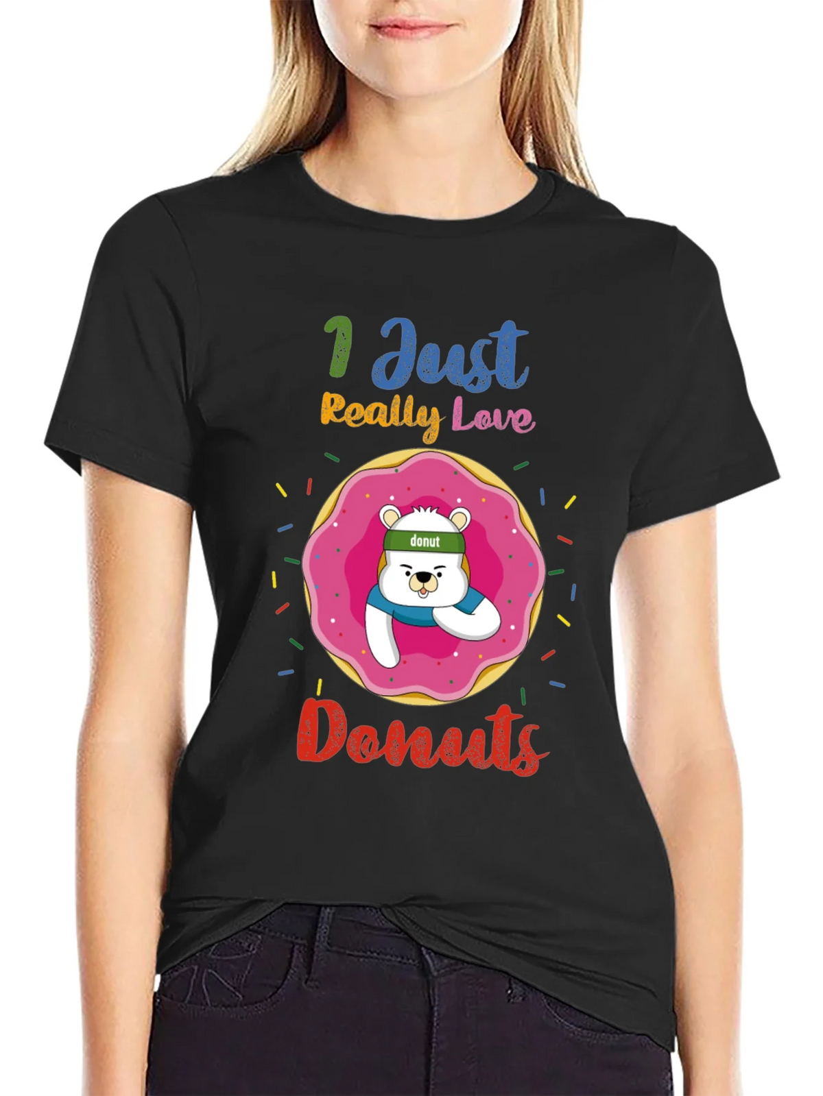 I Just Really Love Donuts Funny Graphic Tee product image 2