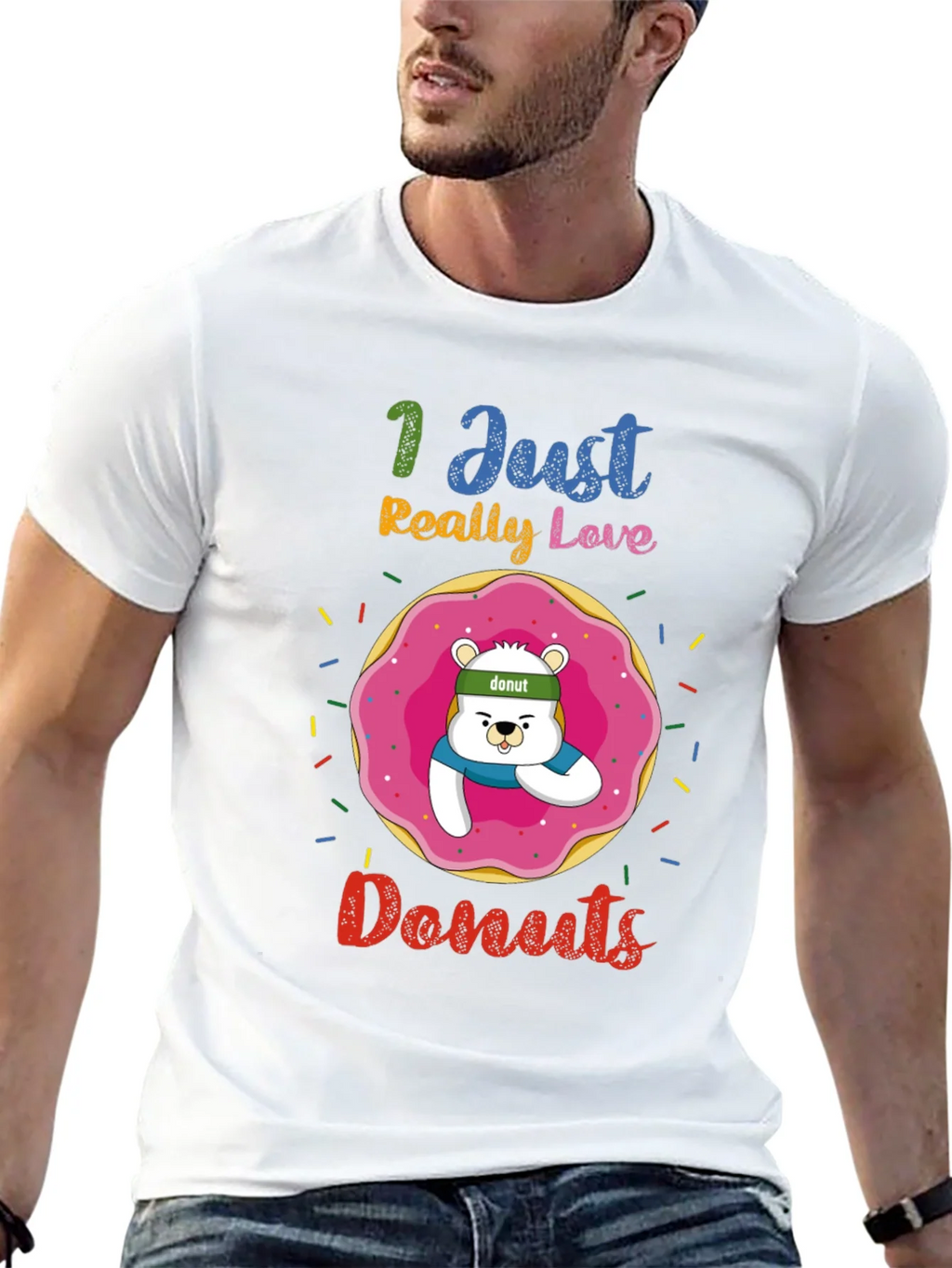 I Just Really Love Donuts Funny Graphic Tee product image 12