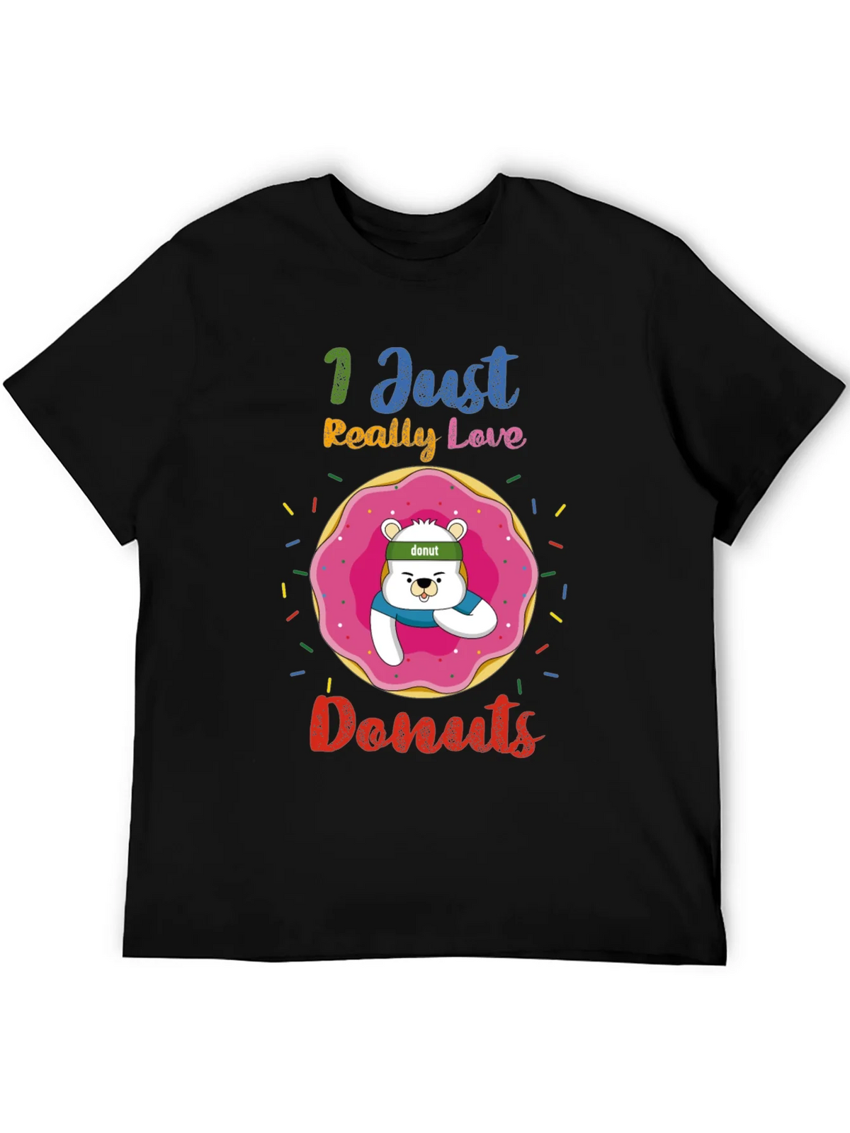 I Just Really Love Donuts Funny Graphic Tee product image 5