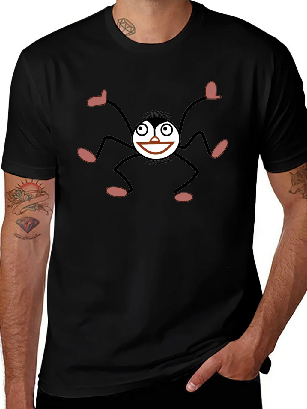 Funky Spider Graphic Black T-Shirt product image 1