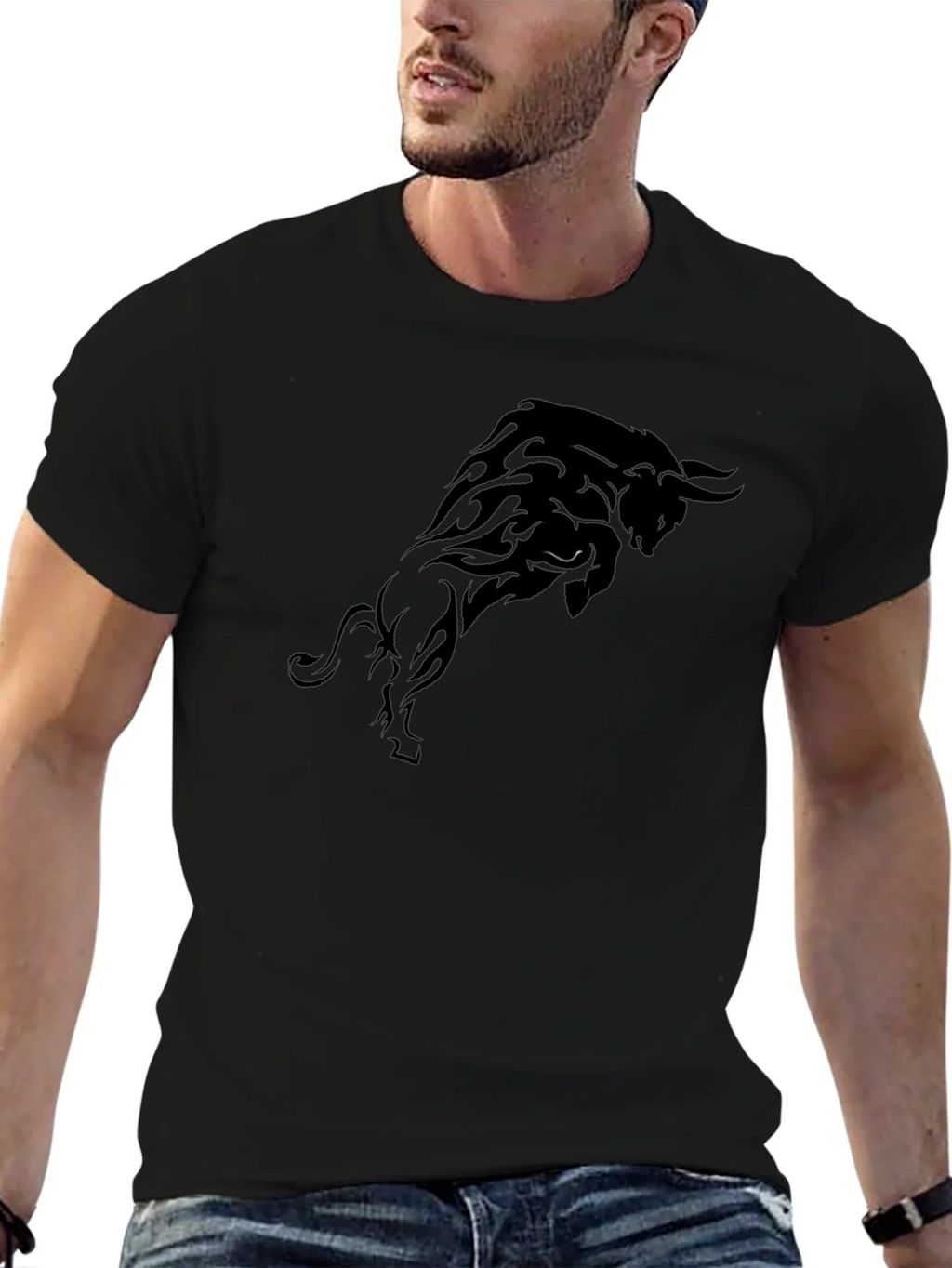 Black Bull Graphic T-Shirt - Bold Statement Tee product image 6