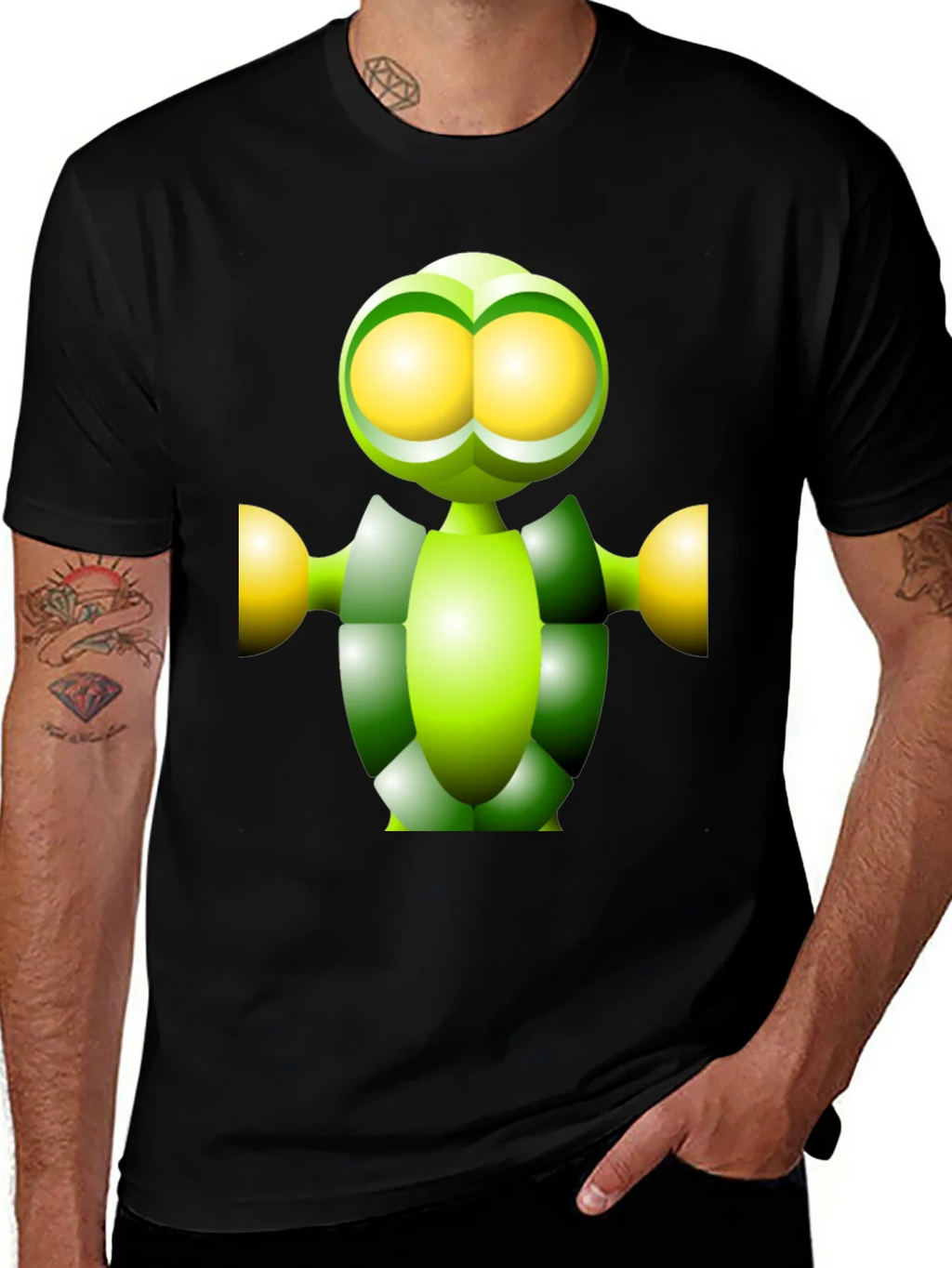 Green Robot Graphic Tee - Funky Modern Design product image 1