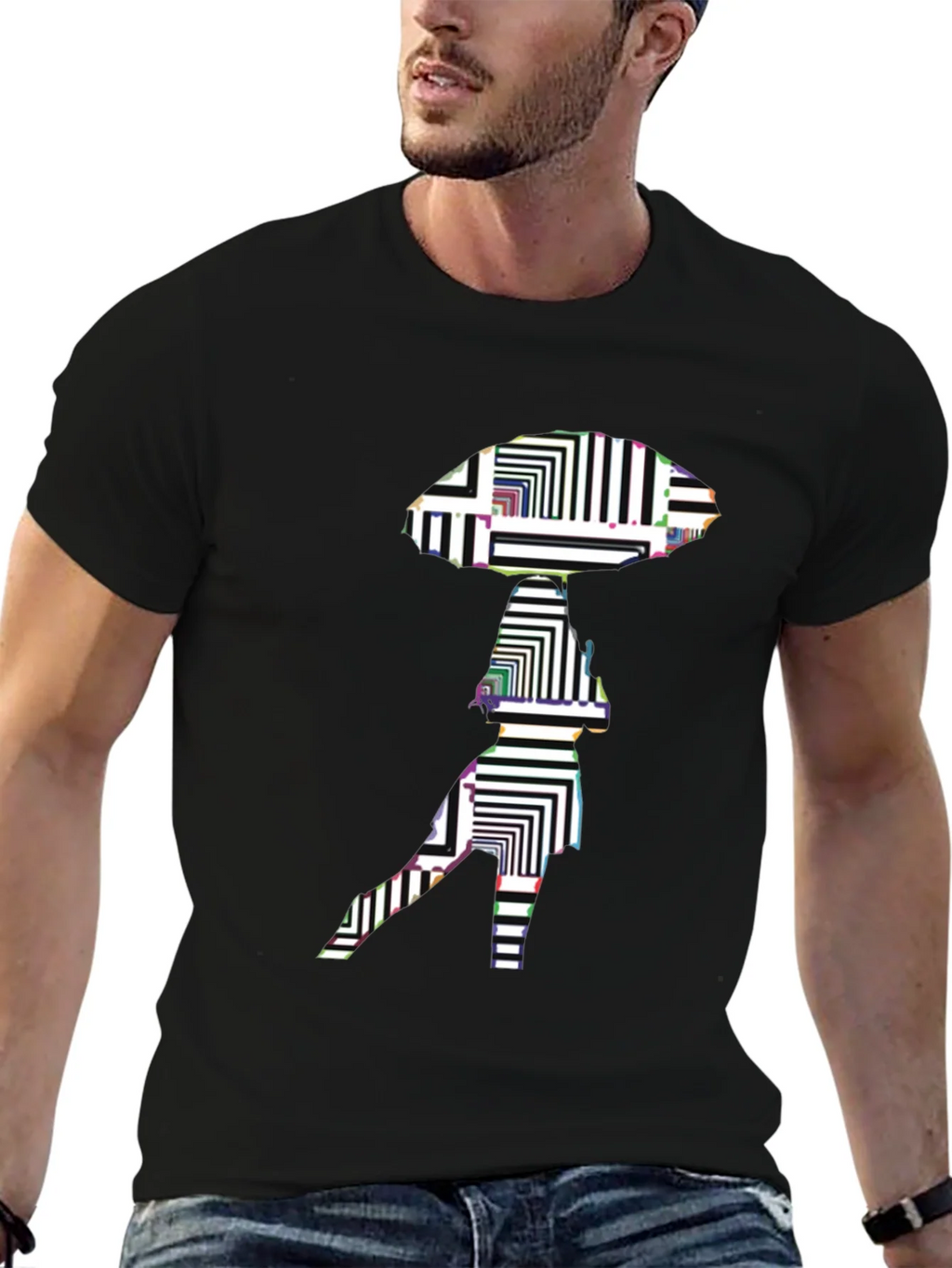 Abstract Alien Graphic Black T-Shirt product image 6