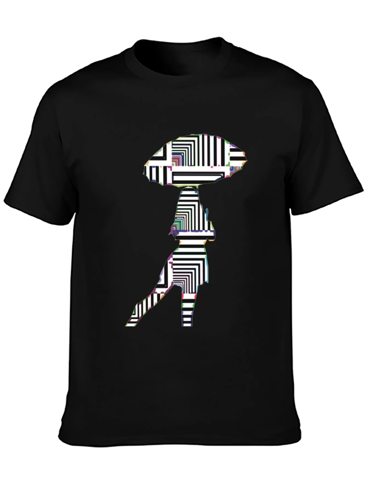 Abstract Alien Graphic Black T-Shirt product image 3