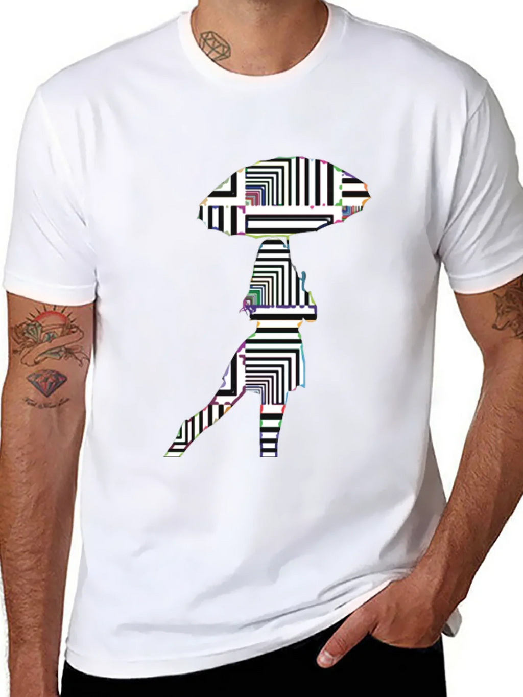 Abstract Alien Graphic Black T-Shirt product image 7