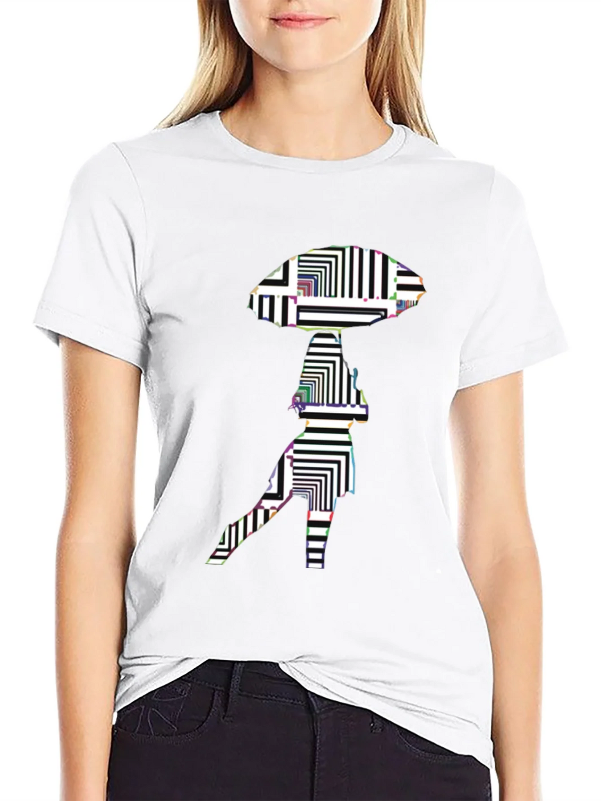 Abstract Alien Graphic Black T-Shirt product image 8