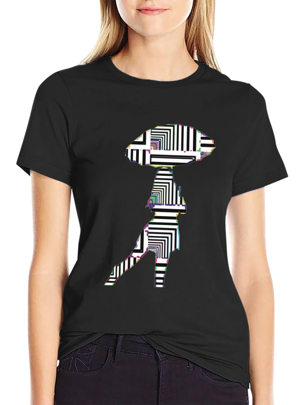 Abstract Alien Graphic Black T-Shirt product image 2
