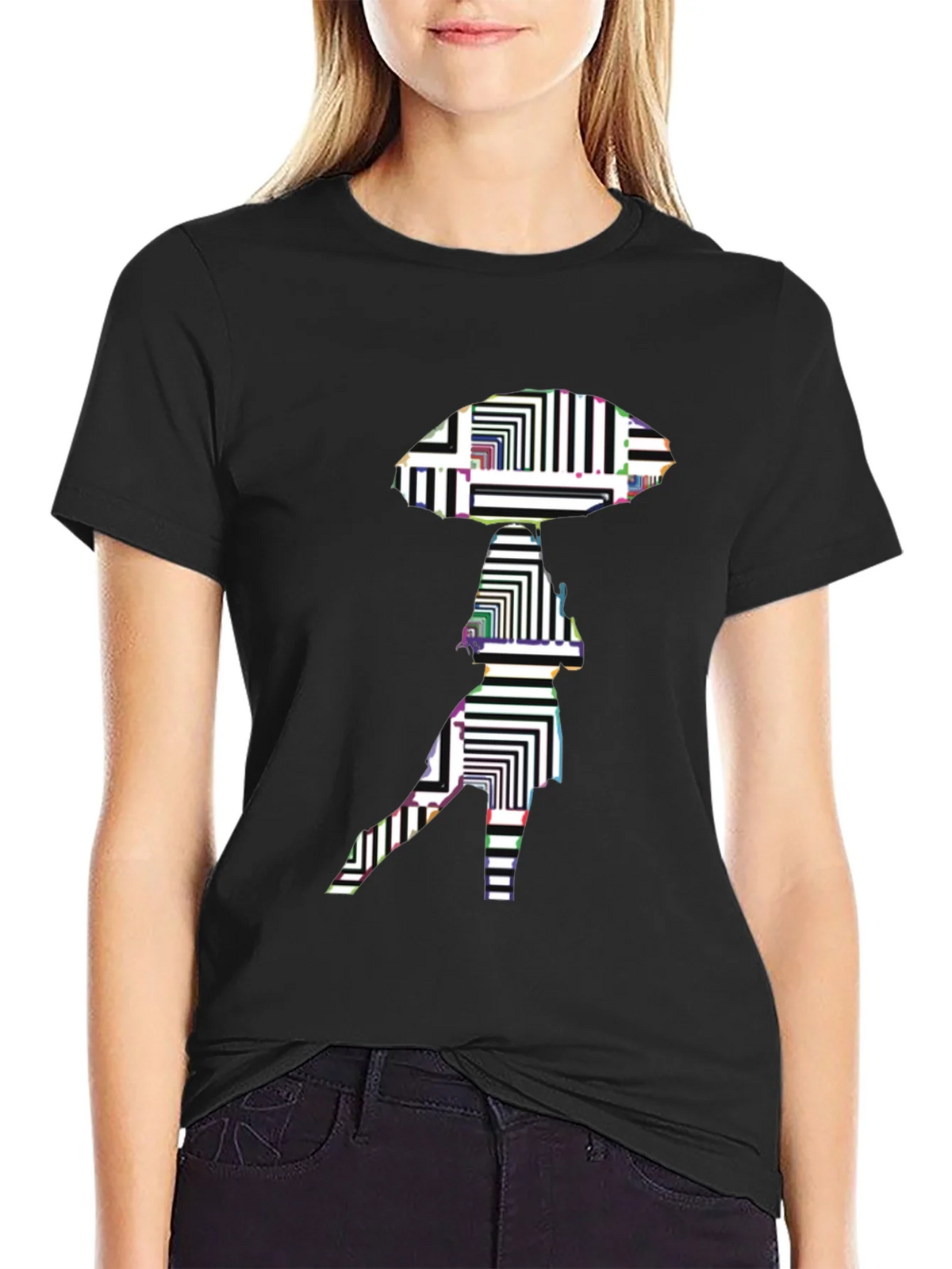 Abstract Alien Graphic Black T-Shirt product image 2