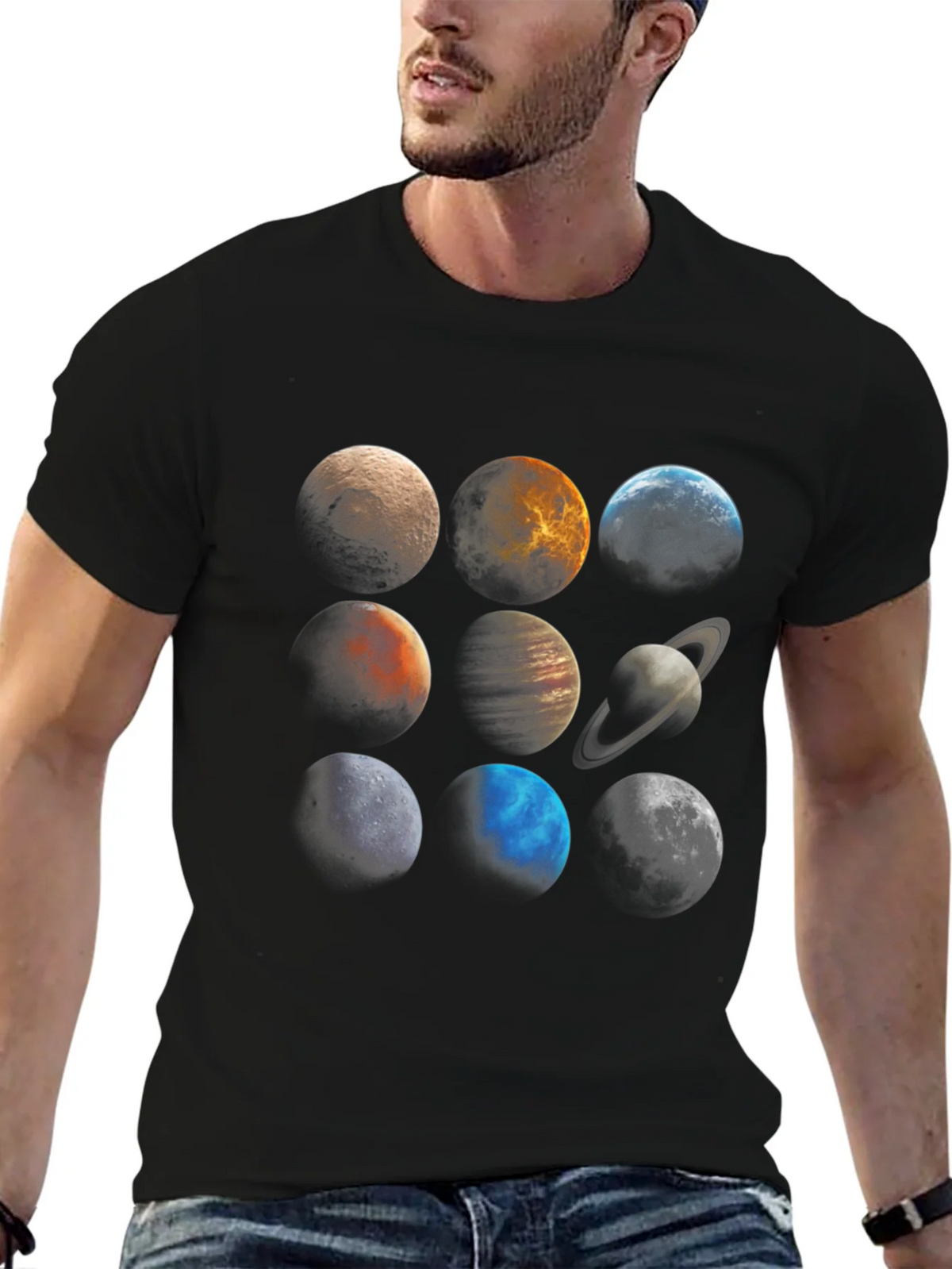 Planetary System Graphic Tee - Unisex Black T-Shirt product image 6