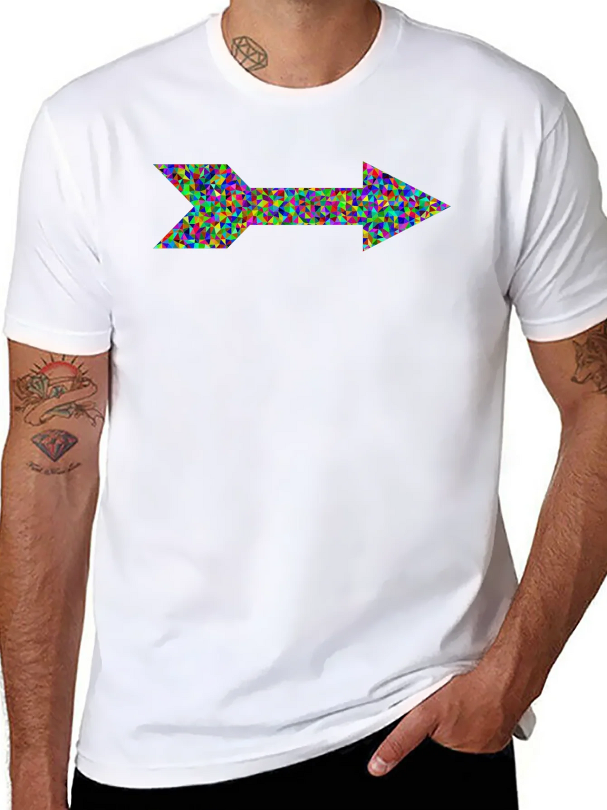 Abstract Arrow Graphic Black T-Shirt product image 7