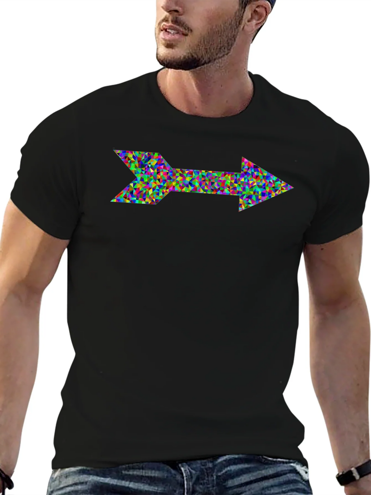 Abstract Arrow Graphic Black T-Shirt product image 6