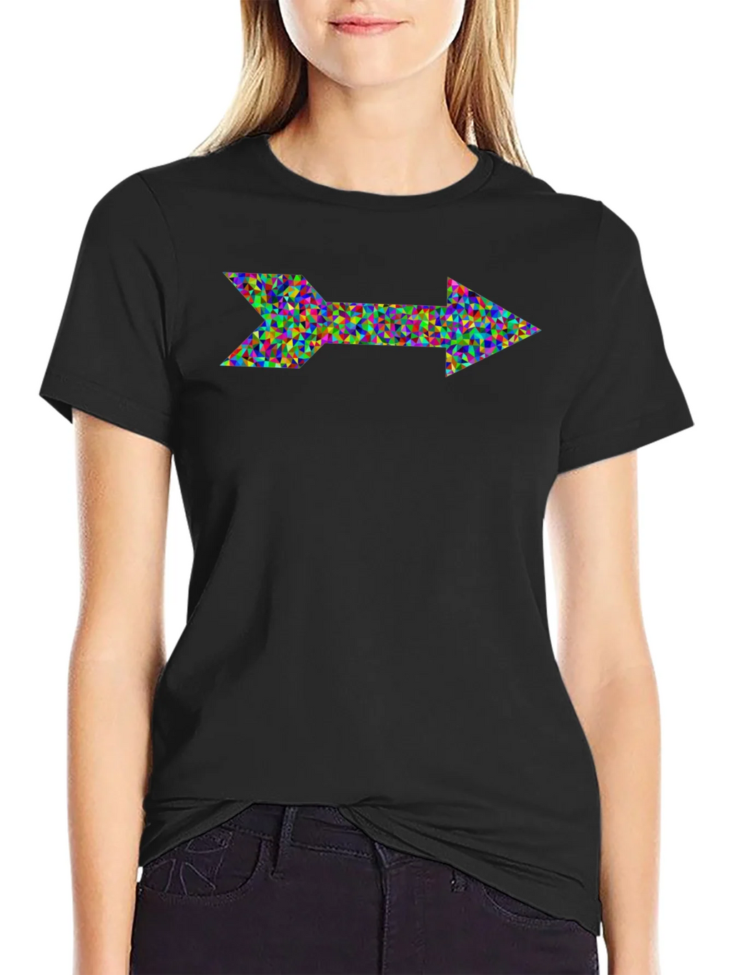 Abstract Arrow Graphic Black T-Shirt product image 2