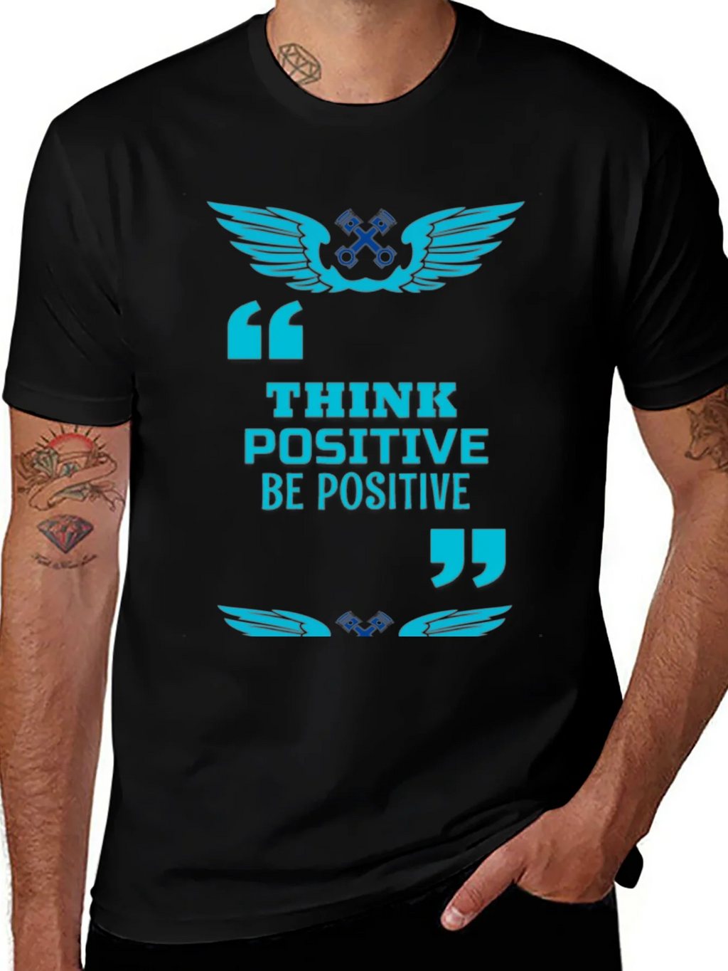 Think Positive Black Graphic Tee product image 1