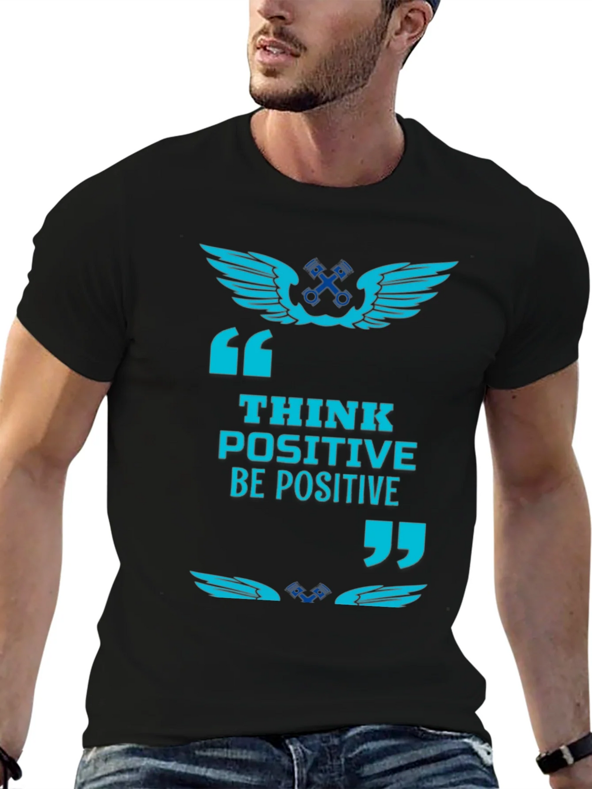 Think Positive Black Graphic Tee product image 4