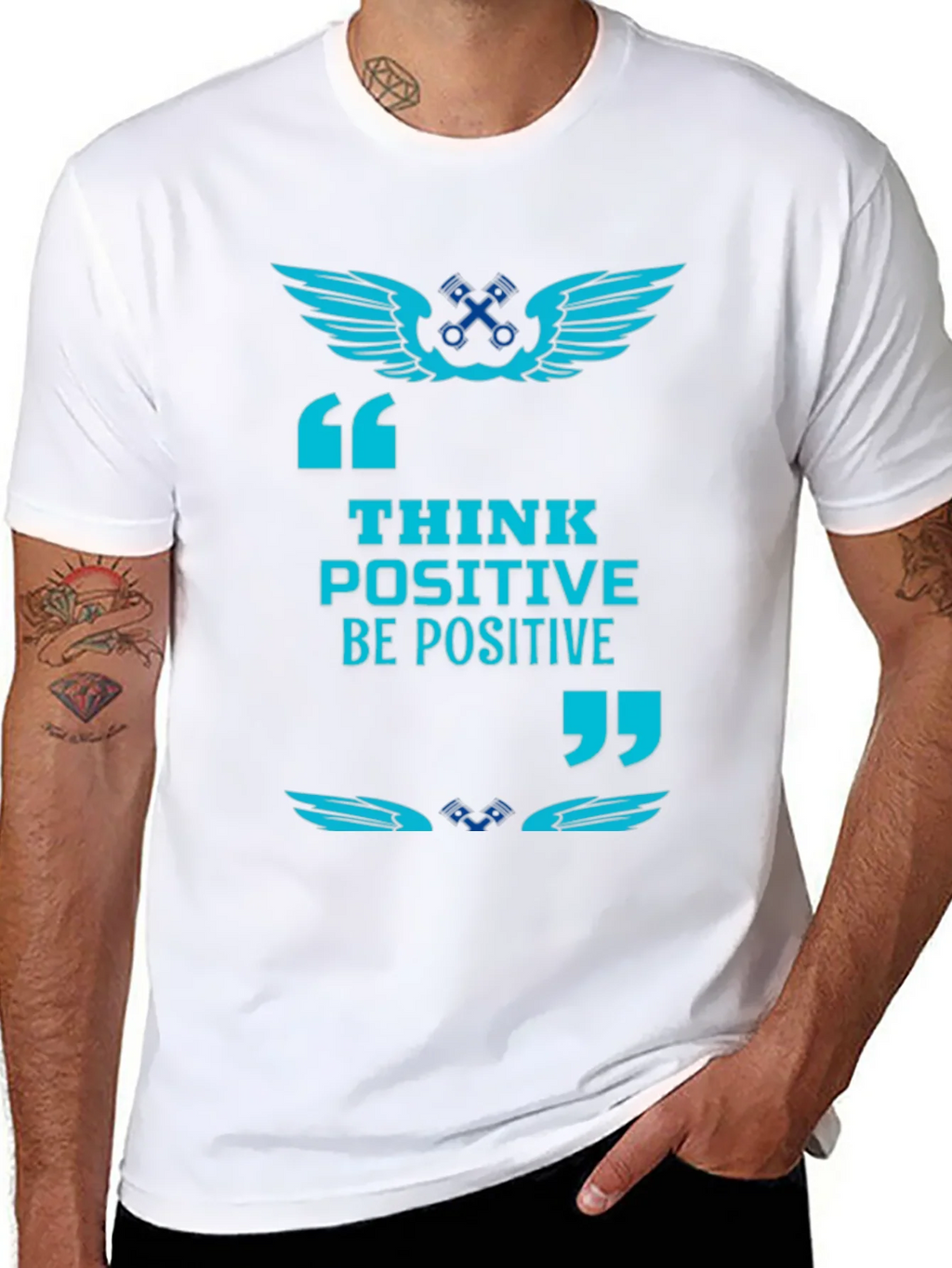 Think Positive Black Graphic Tee product image 5