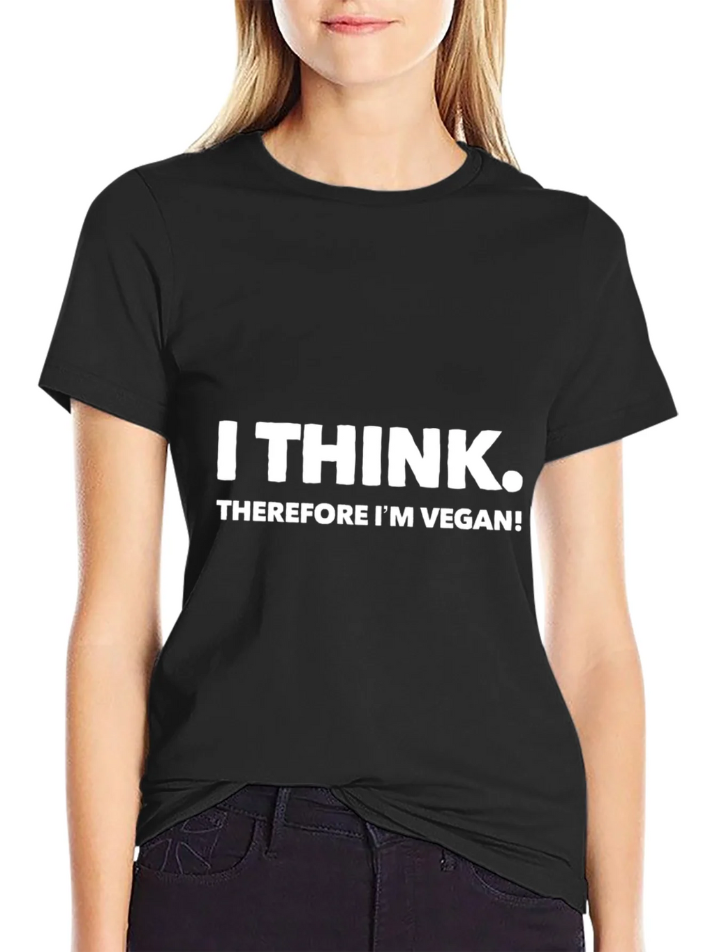 I Think Therefore Im Vegan Black Tee product image 2