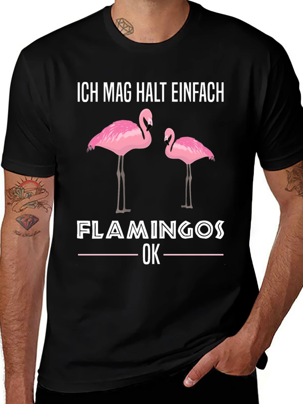 Flamingo Graphic T-Shirt - Ich Mag Halt Einfach Design product image 1