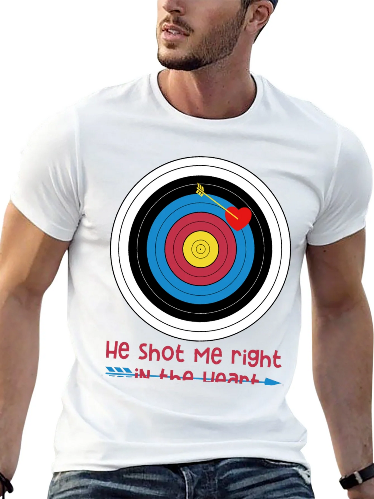 He Shot Me Right in the Heart Valentines T-Shirt product image 8