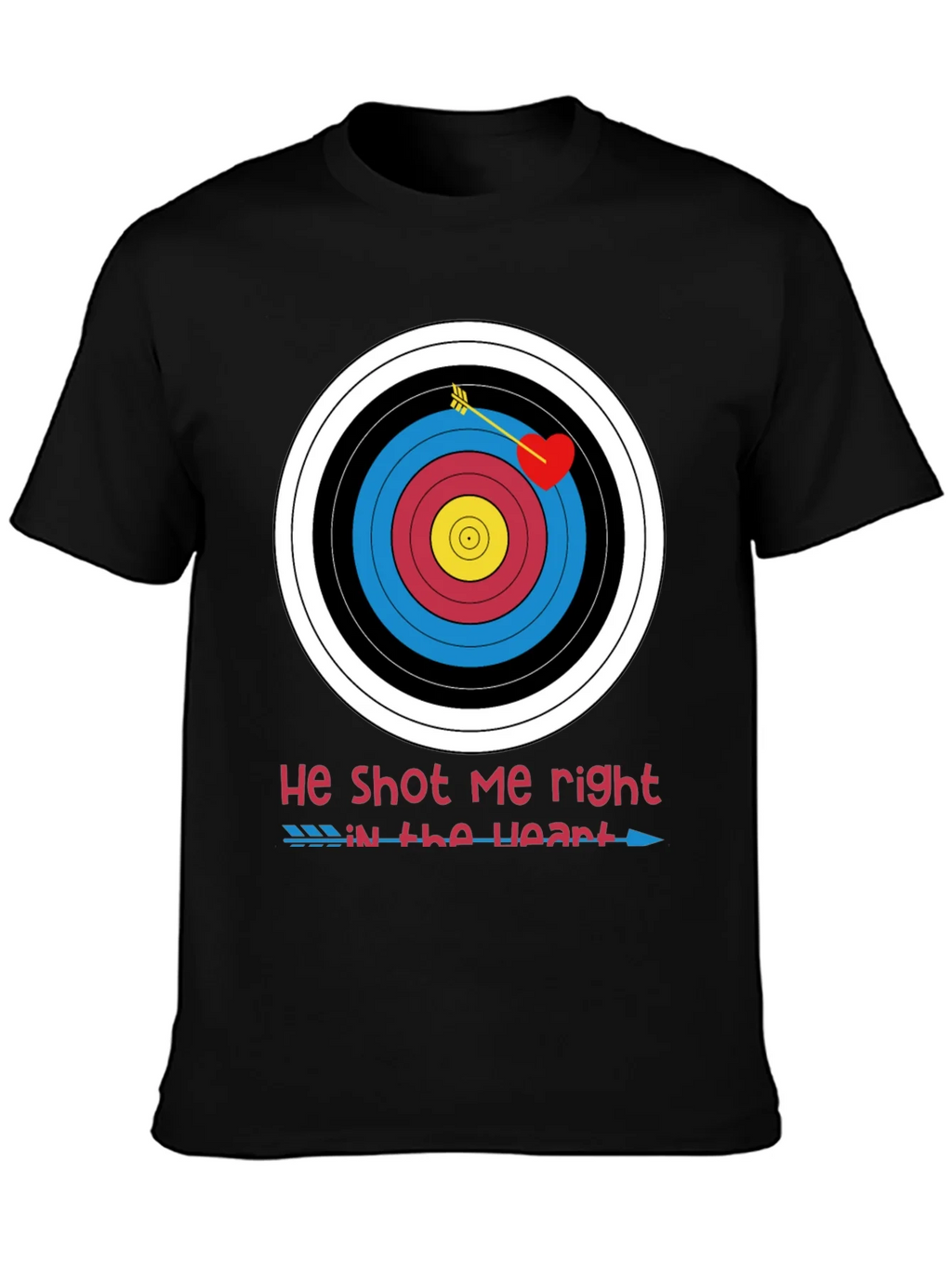 He Shot Me Right in the Heart Valentines T-Shirt product image 2
