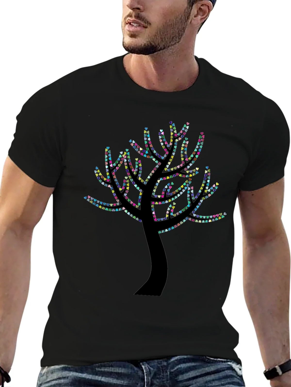 Heart Tree Graphic Black T-Shirt product image 6
