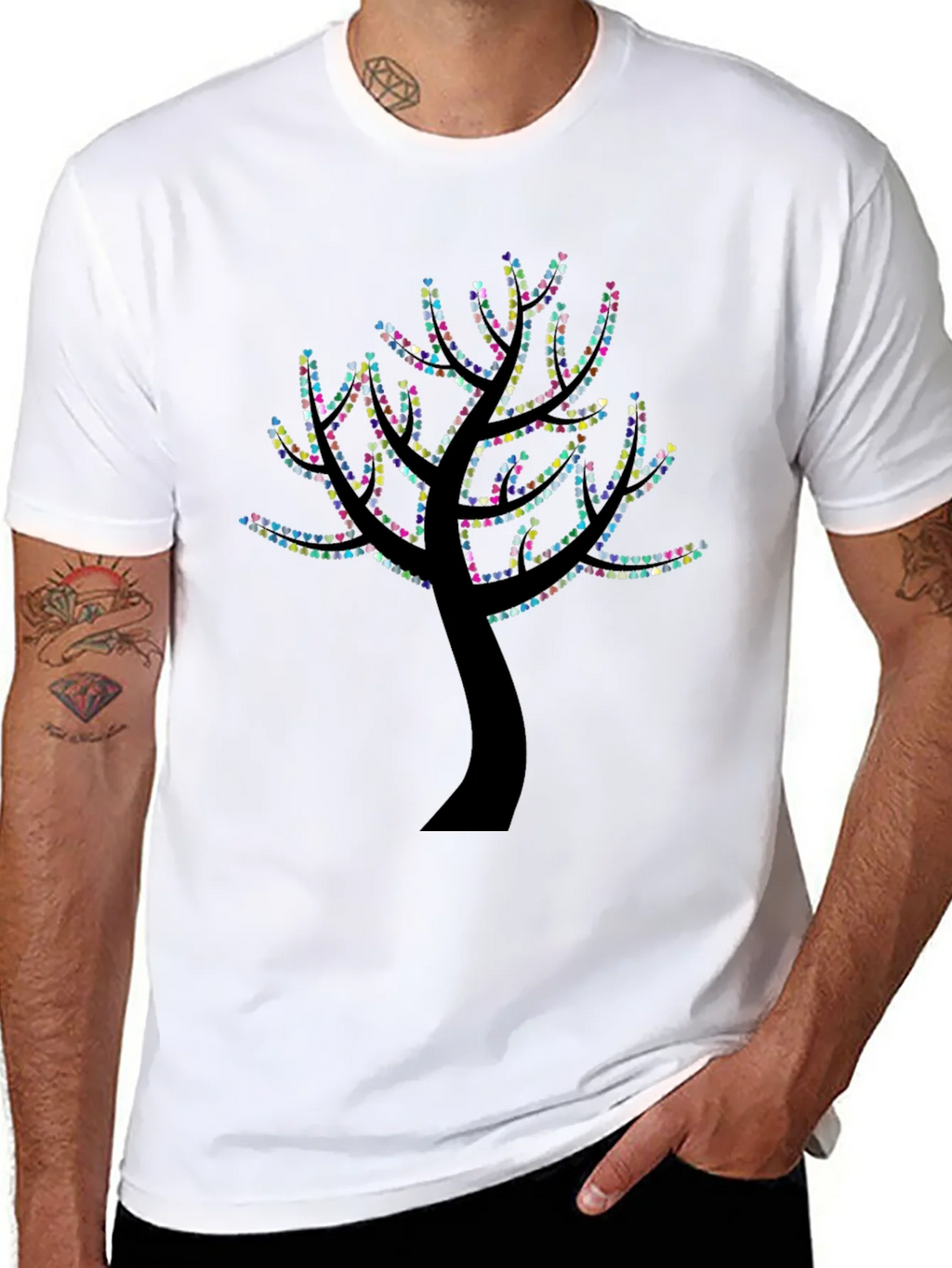 Heart Tree Graphic Black T-Shirt product image 7