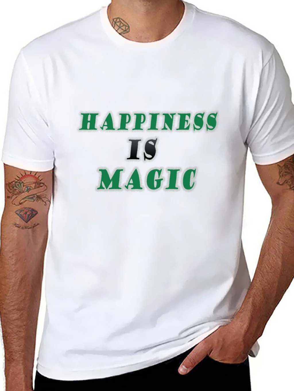 Happiness is Magic Black T-Shirt product image 3