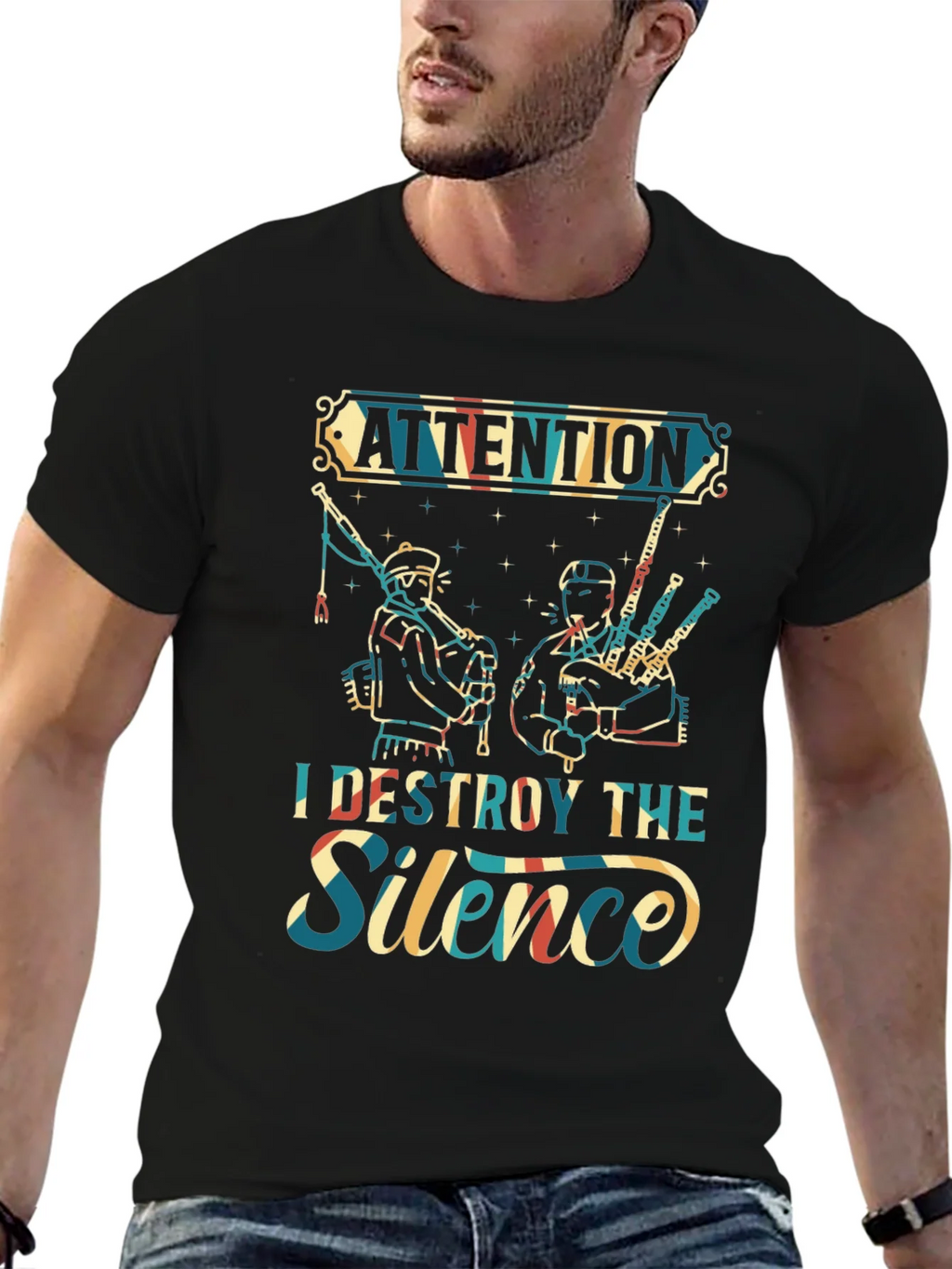 Attention I Destroy The Silence T-Shirt product image 6
