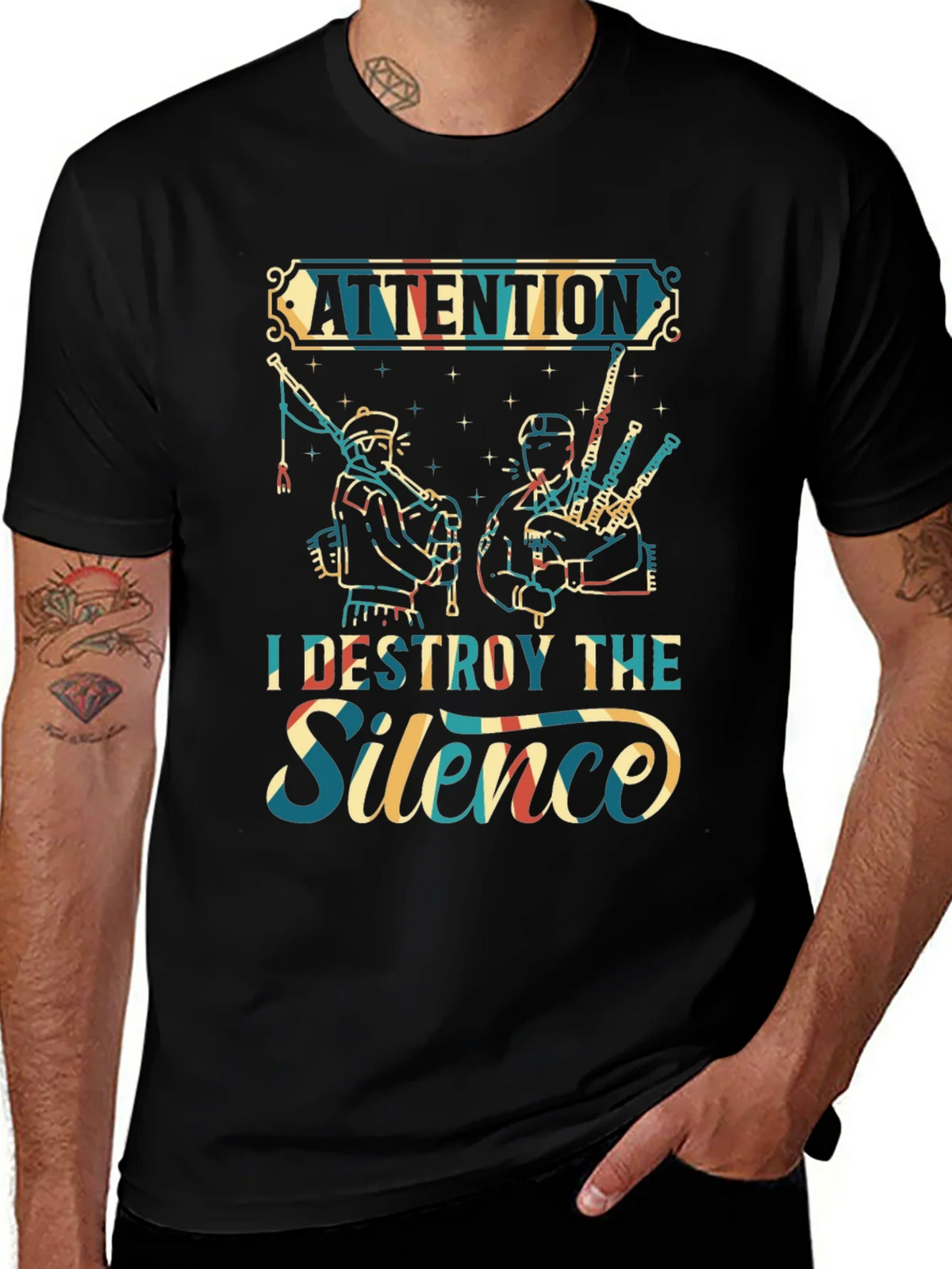 Attention I Destroy The Silence T-Shirt product image 1