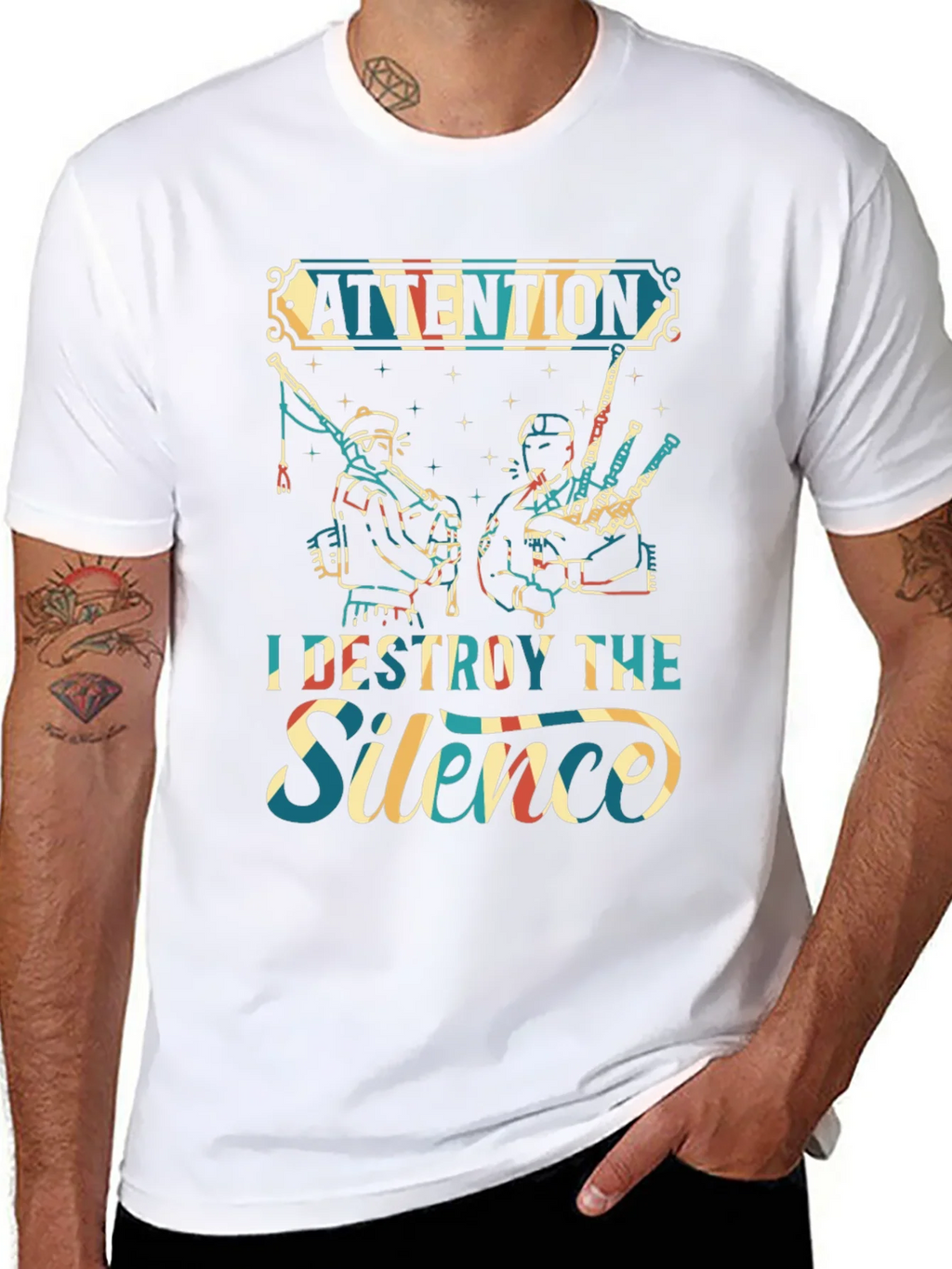 Attention I Destroy The Silence T-Shirt product image 7