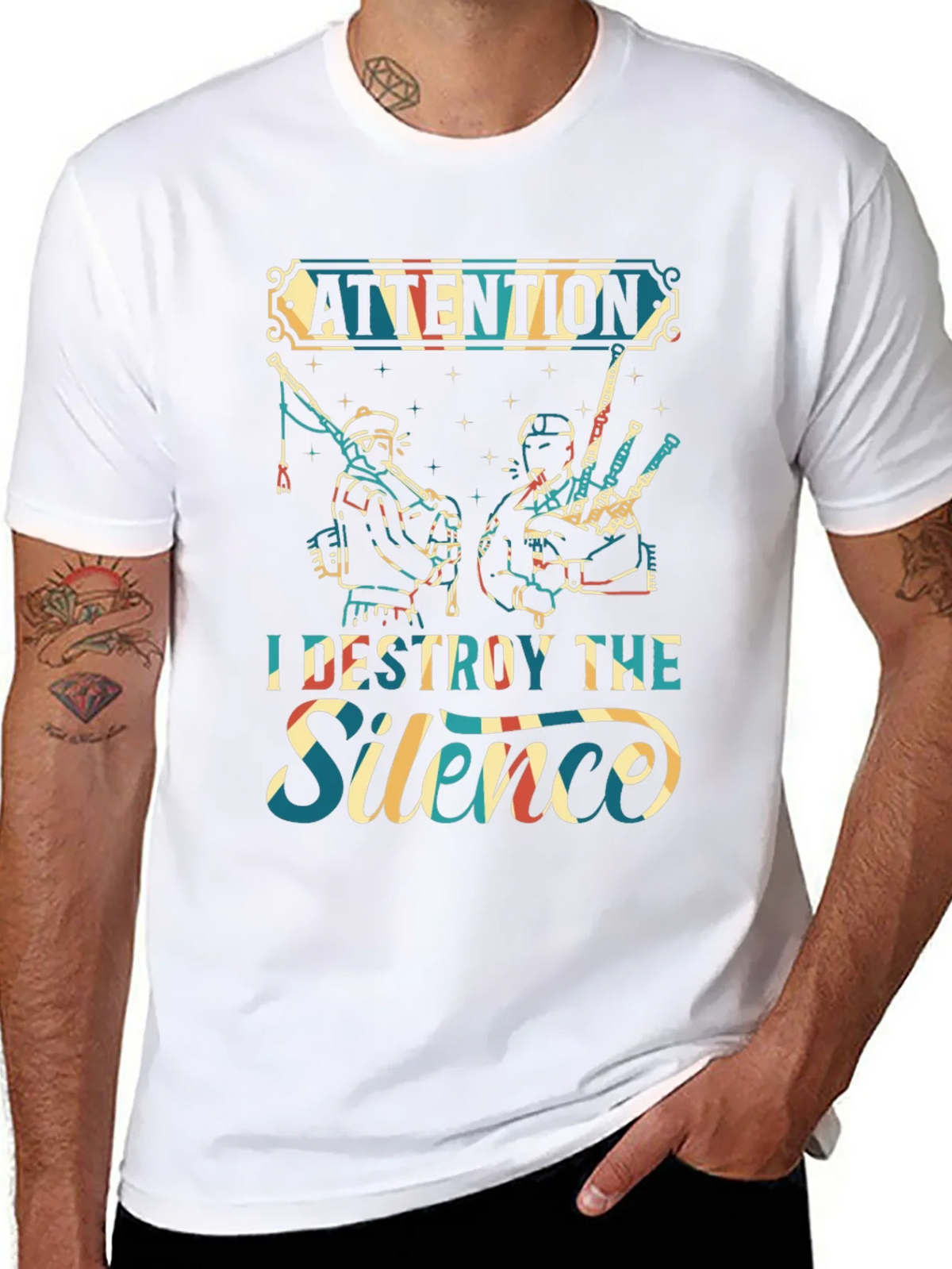 Attention I Destroy The Silence T-Shirt product image 7