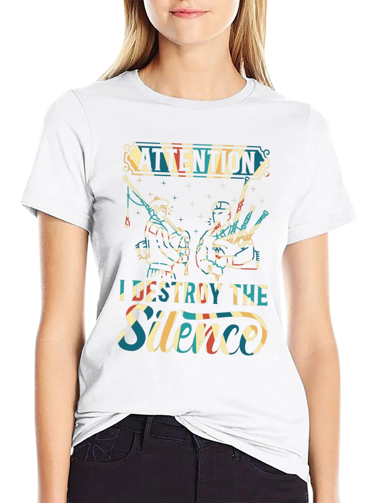Attention I Destroy The Silence T-Shirt product image 8