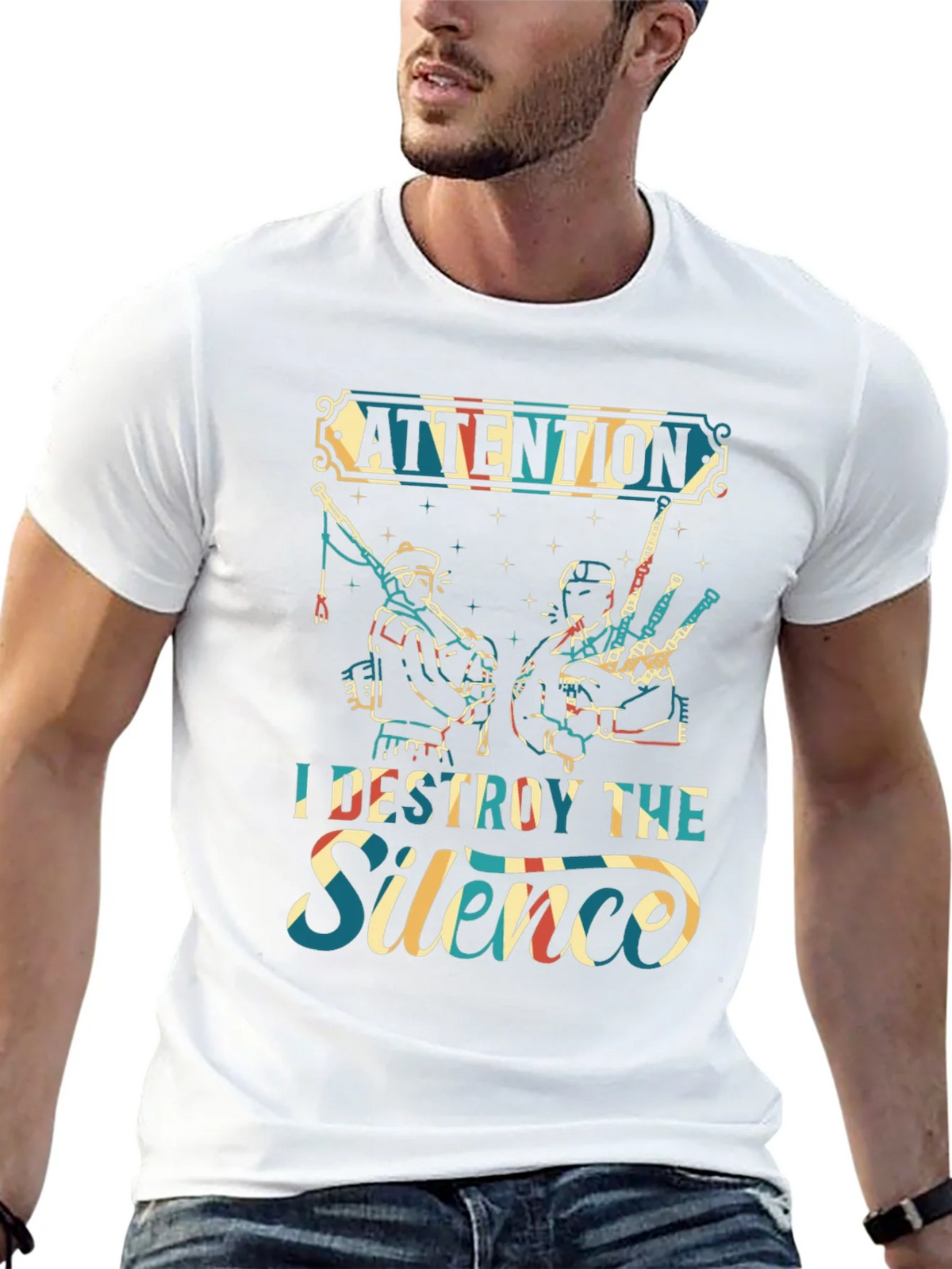Attention I Destroy The Silence T-Shirt product image 12