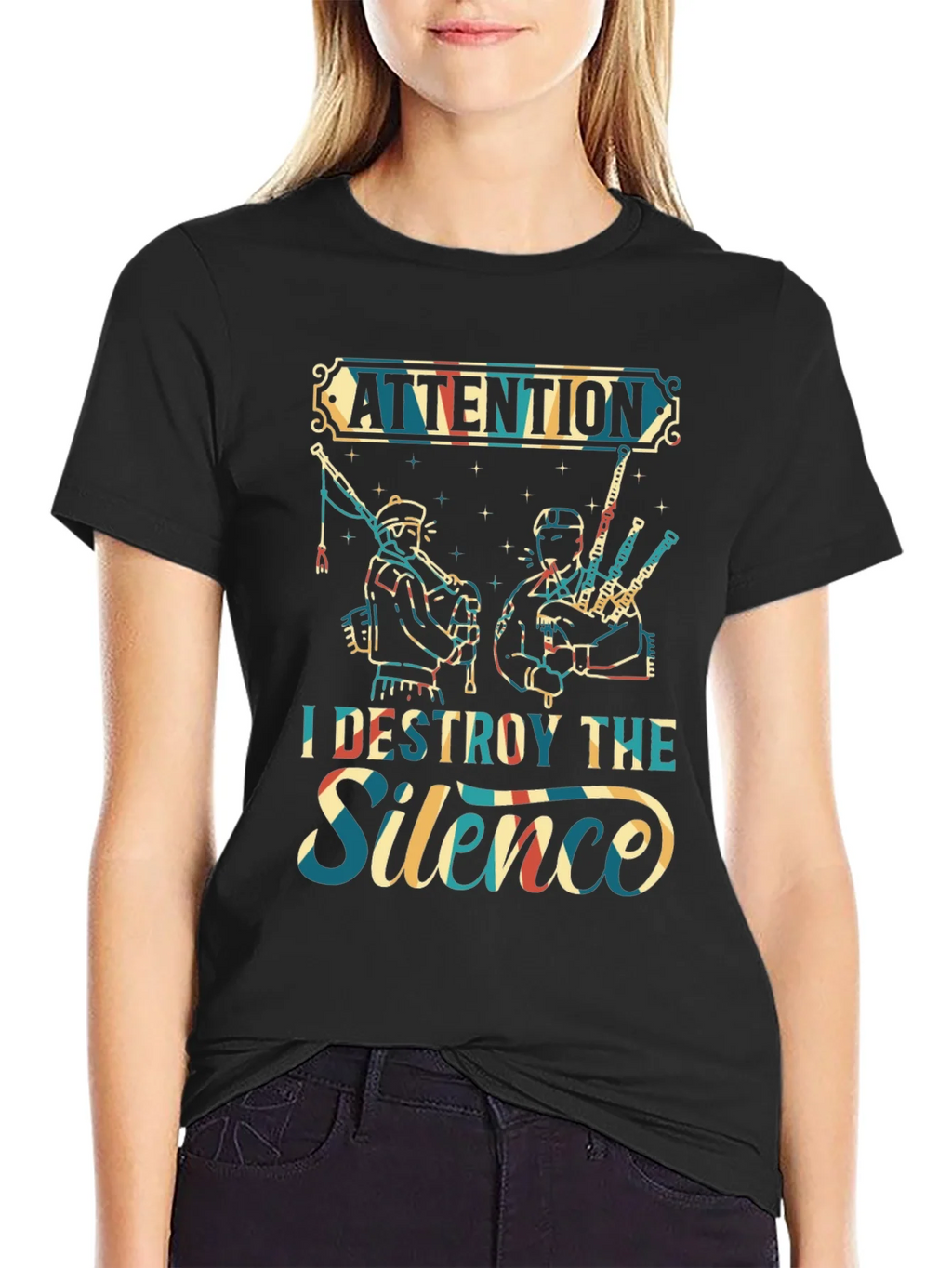 Attention I Destroy The Silence T-Shirt product image 2