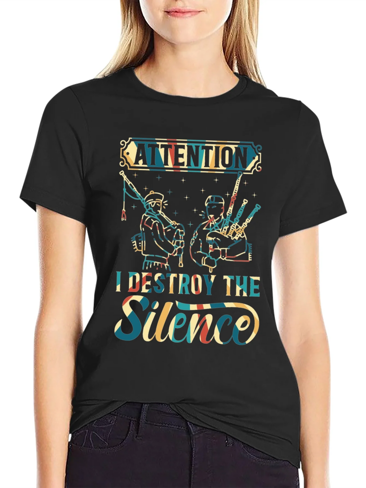Attention I Destroy The Silence T-Shirt product image 2