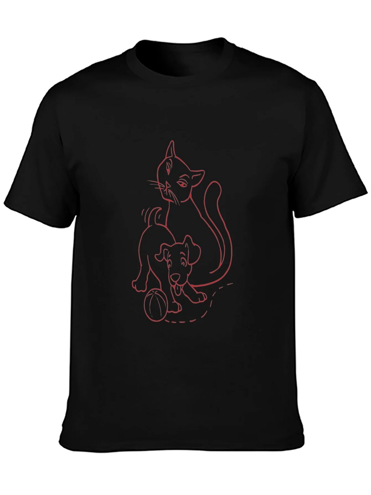 Cat & Dog T-Shirt - Playful Graphic Tee product image 3