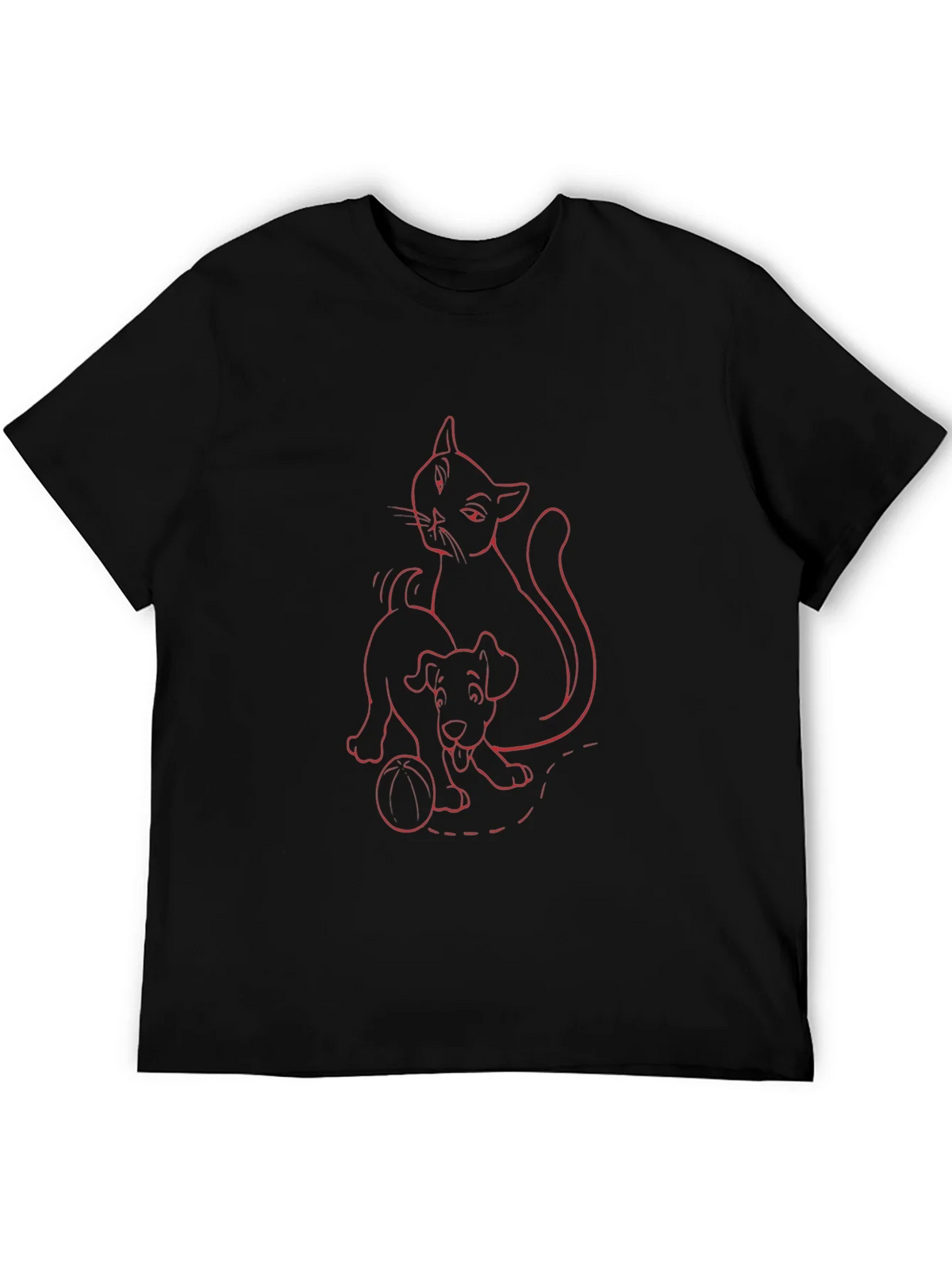 Cat & Dog T-Shirt - Playful Graphic Tee product image 5