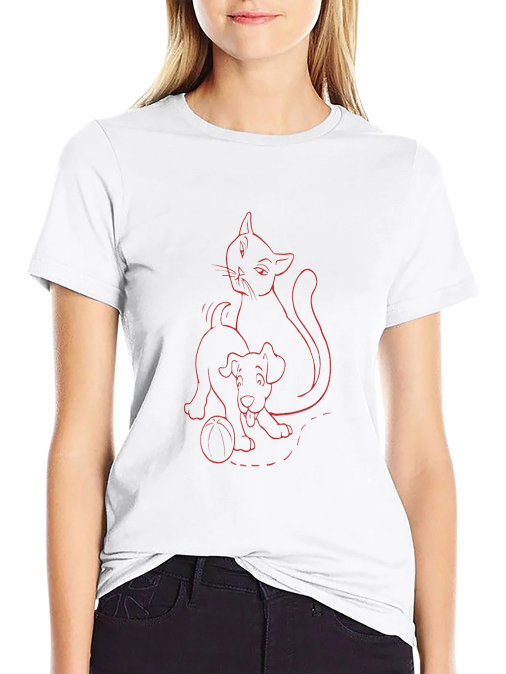 Cat & Dog T-Shirt - Playful Graphic Tee product image 8