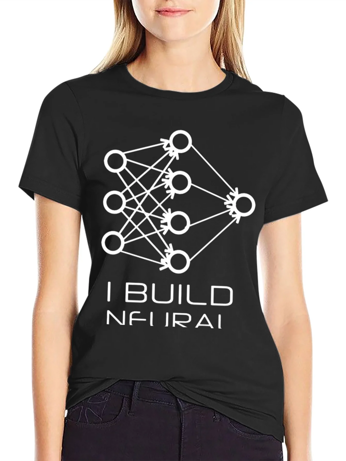 I Build Neural Networks T-Shirt - Black Graphic Tee product image 2