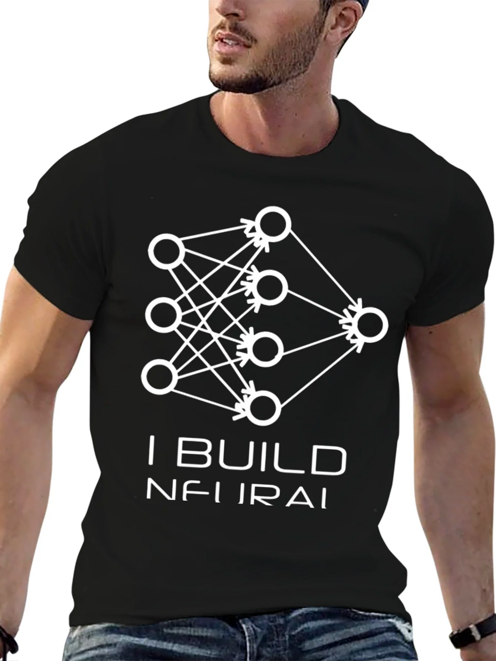 I Build Neural Networks T-Shirt - Black Graphic Tee product image 6