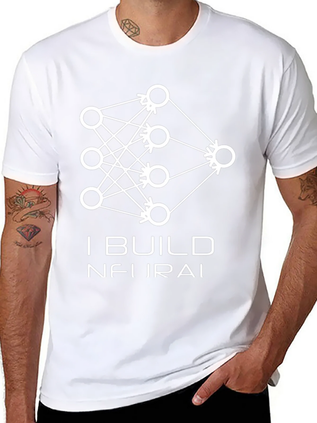 I Build Neural Networks T-Shirt - Black Graphic Tee product image 7
