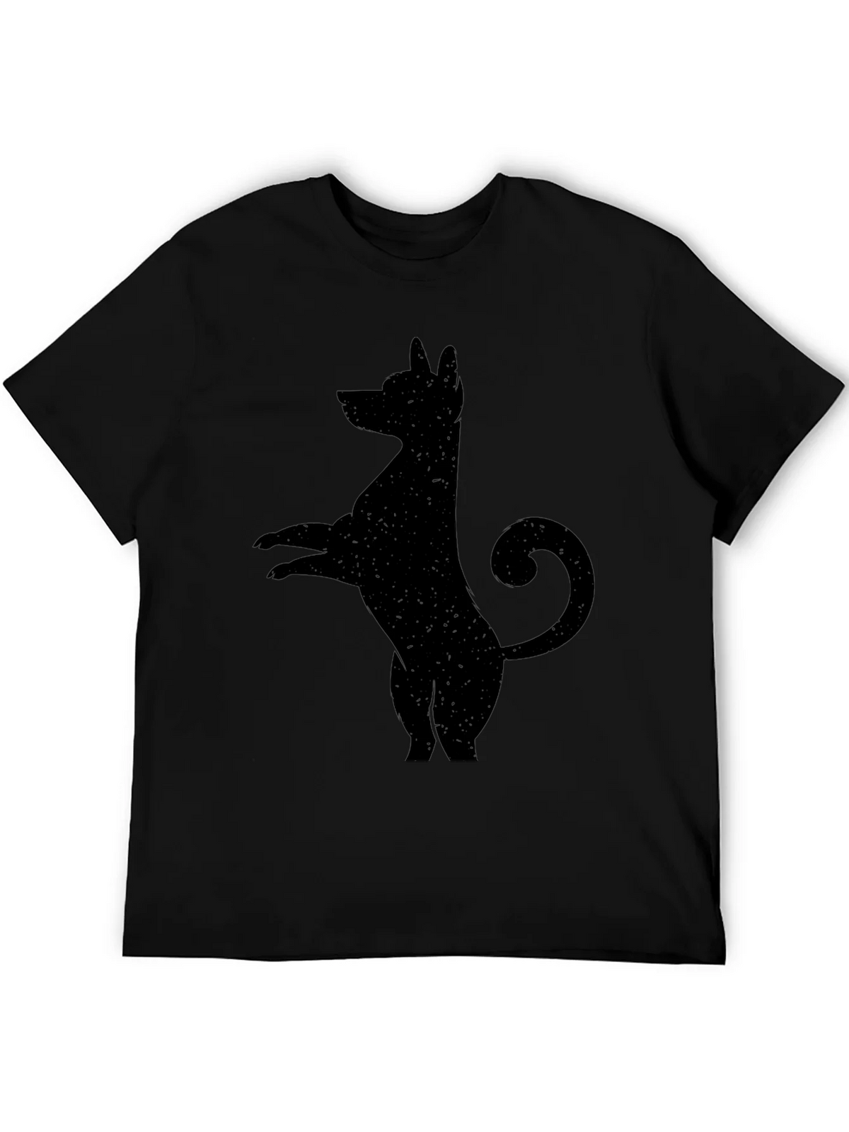 Mens Black T-Shirt with Quirky Dog Silhouette product image 5