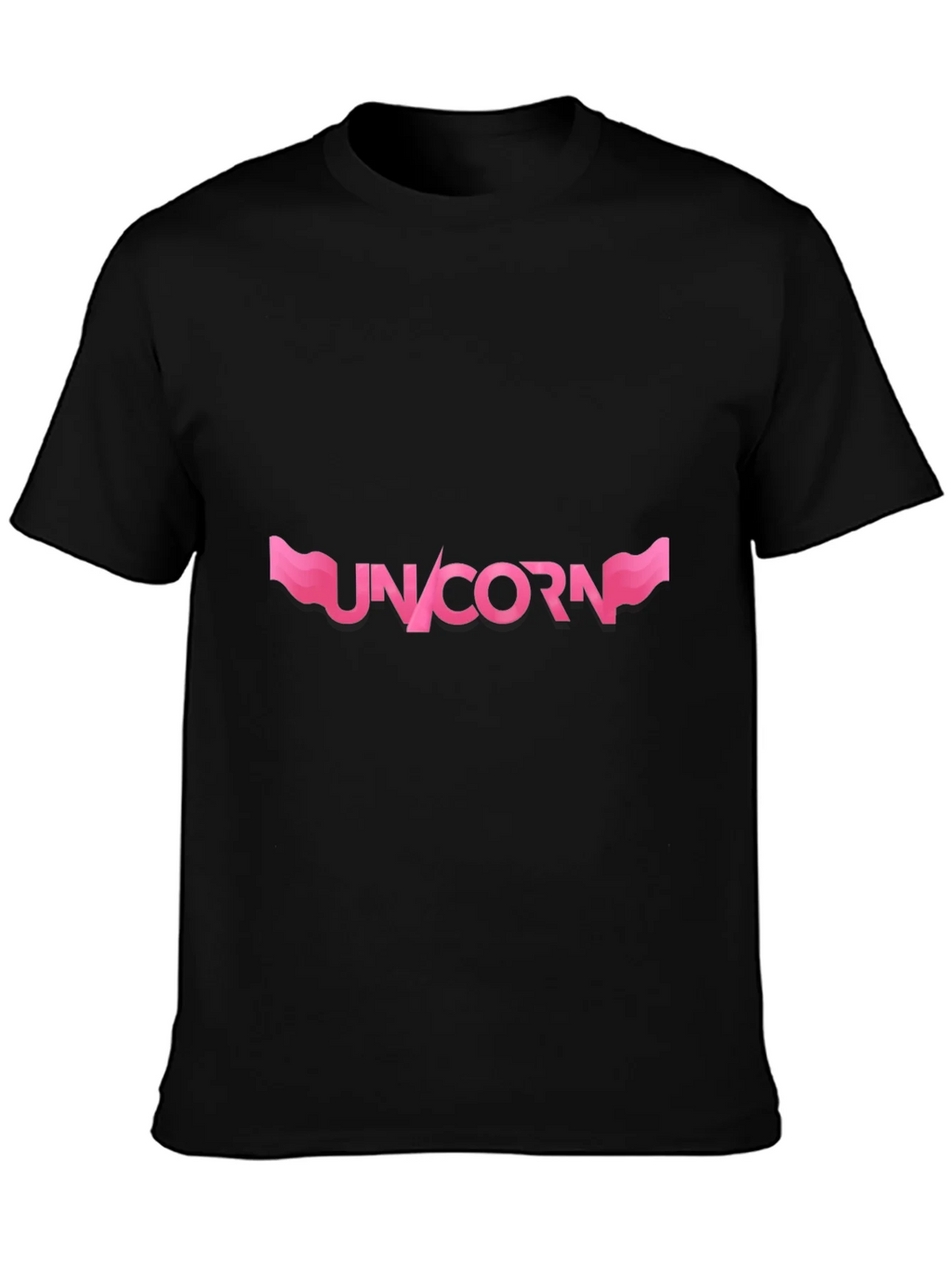 Unicorn Graphic T-Shirt - Pink Design on Black product image 2
