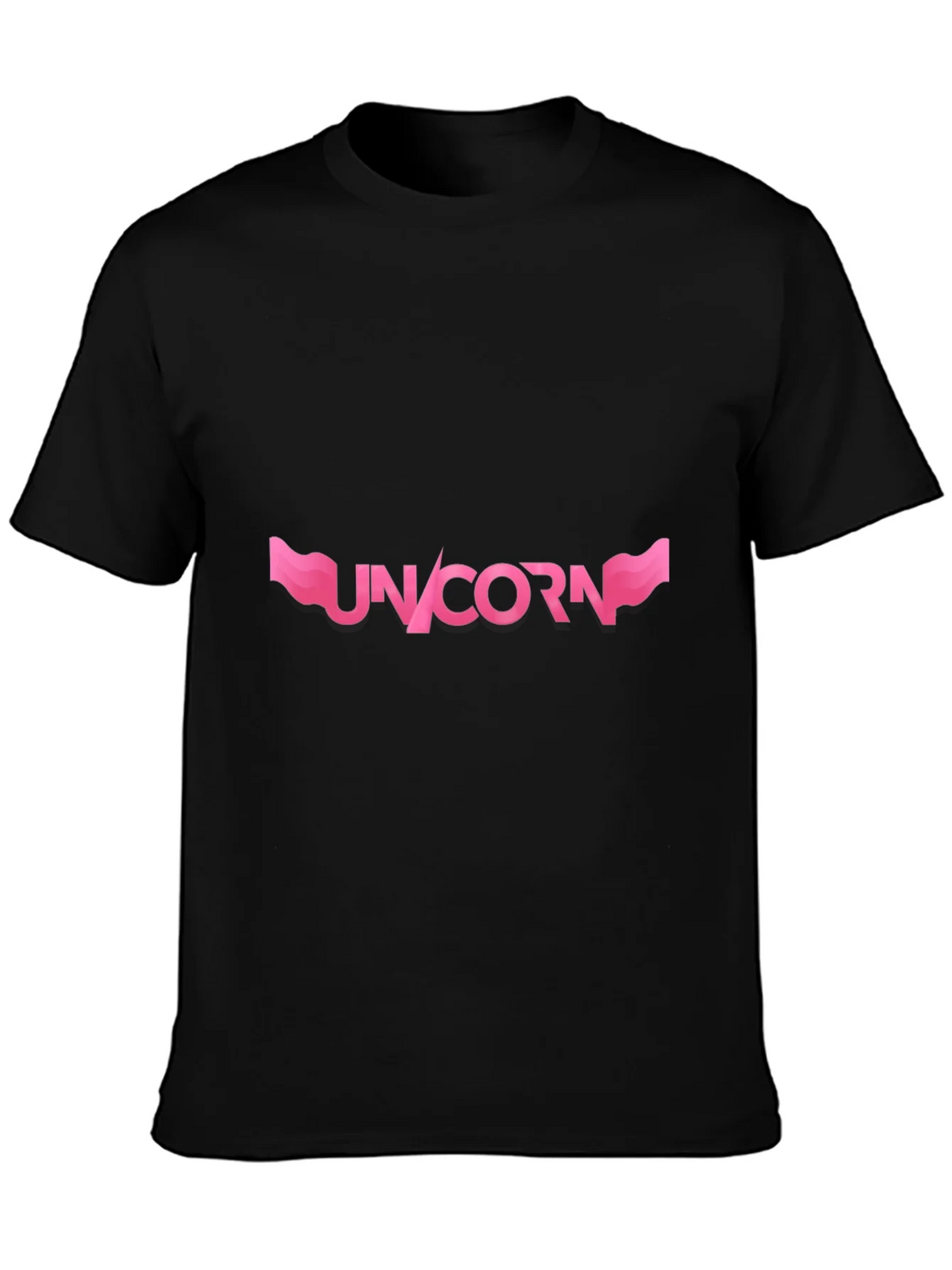 Unicorn Graphic T-Shirt - Pink Design on Black product image 2