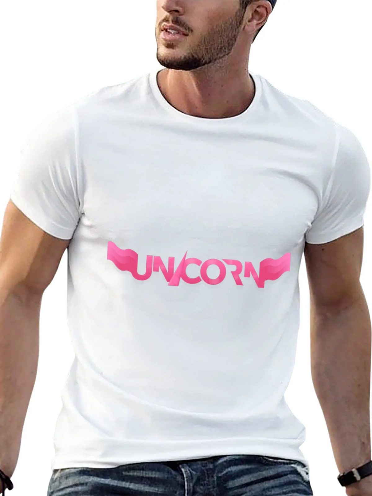 Unicorn Graphic T-Shirt - Pink Design on Black product image 11