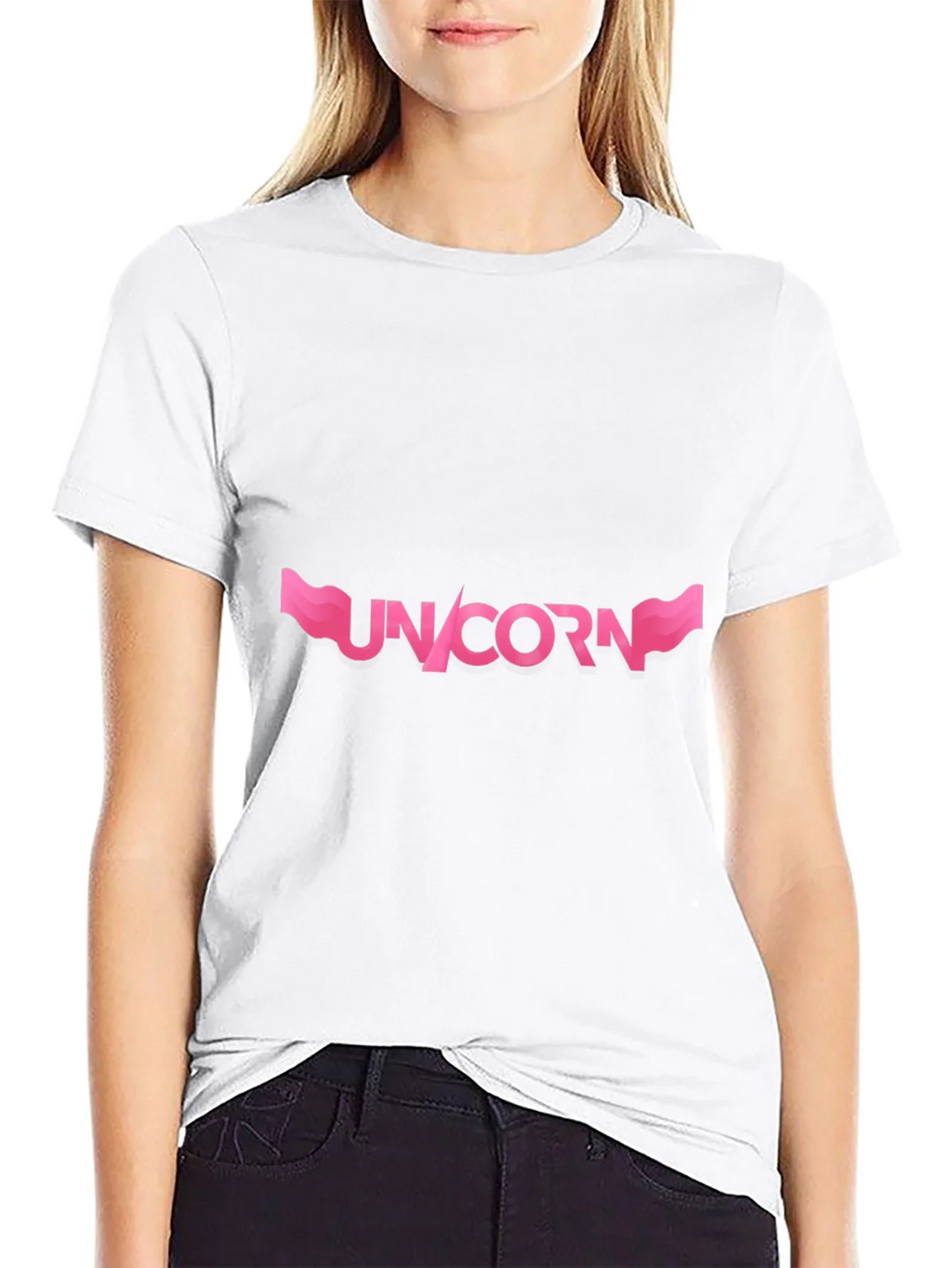 Unicorn Graphic T-Shirt - Pink Design on Black product image 7